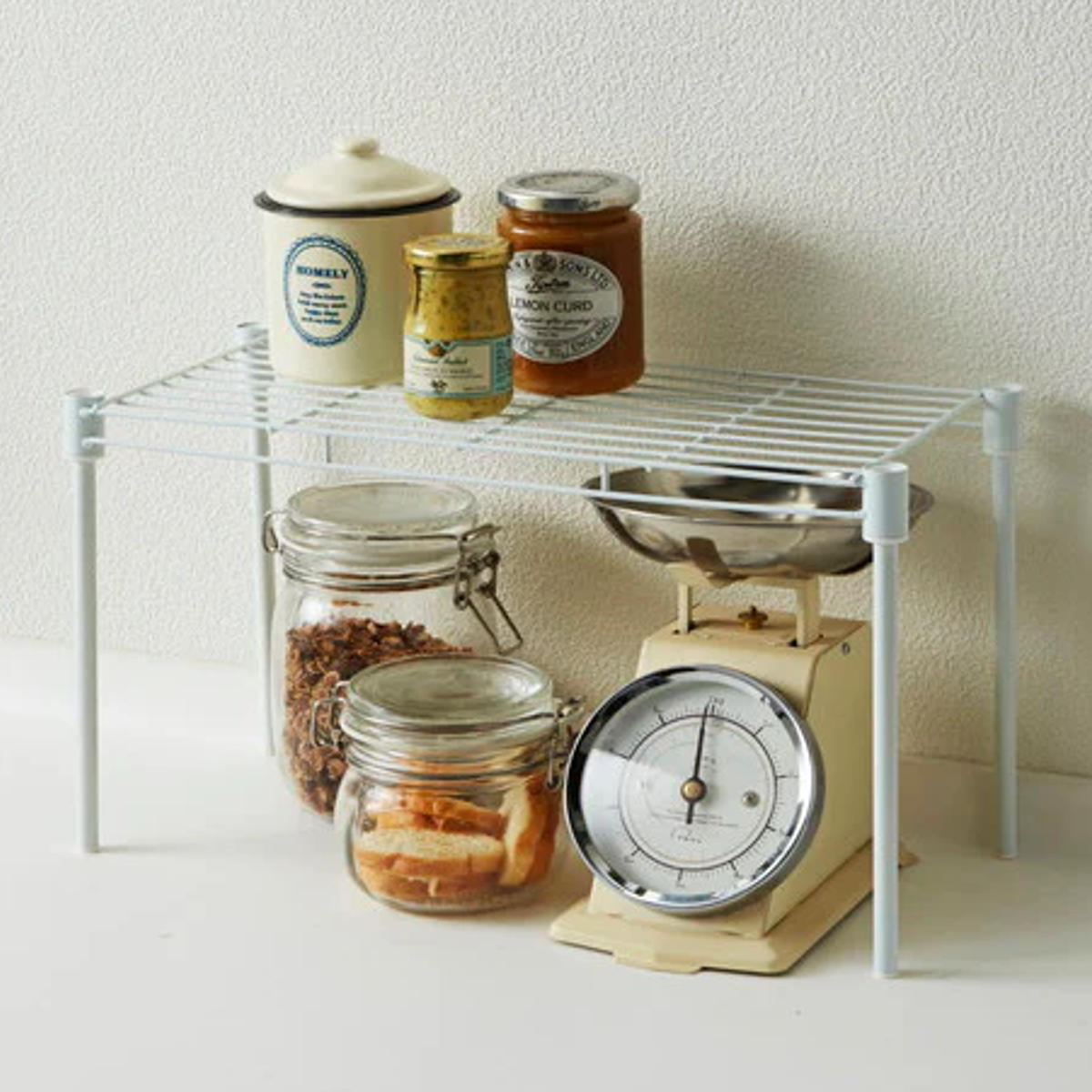 キッチン収納 キッチン 重ね棚 ワイヤー 積み重ね可能 ( スパイスラック コの字ラック 調味料ラック 収納ラック ラック キッチン収納ラック フリーラック 調味料 収納 キッチン棚 コンパクト 省スペース )