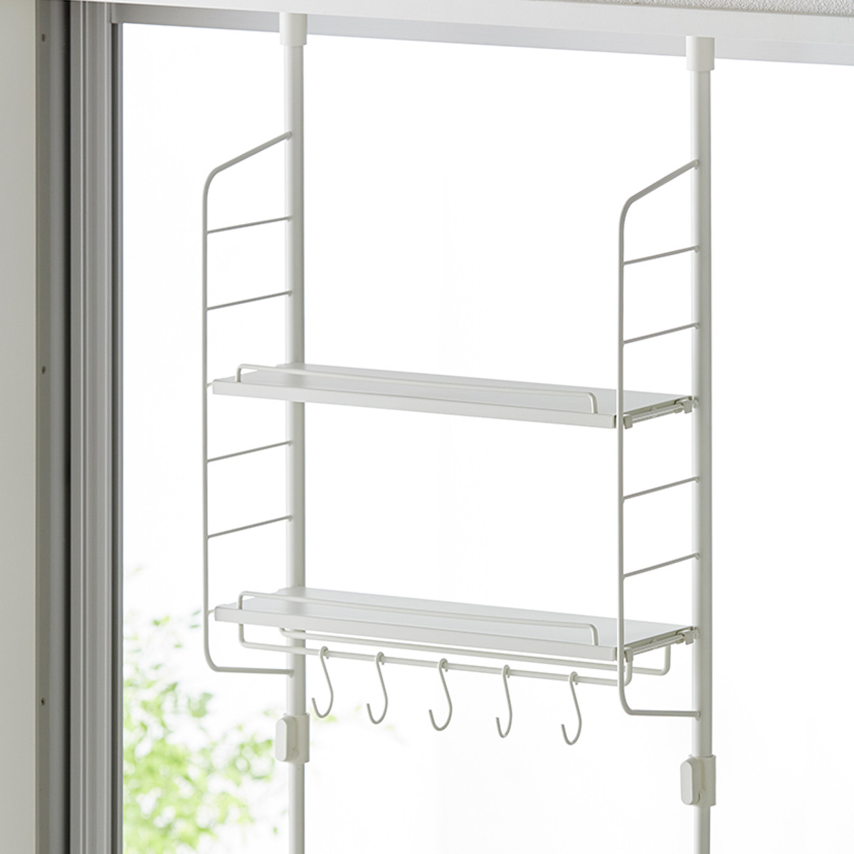 突っ張りラック SPLUCE キッチン つっぱりラック トレイセット ( 突っ張り式収納 突っ張り棚 キッチンラック 吊り上げ収納 スリム 収納 ラック 収納棚 スパイスラック 調味料ラック 壁面収納 キッチン収納 シンクサイド おしゃれ )