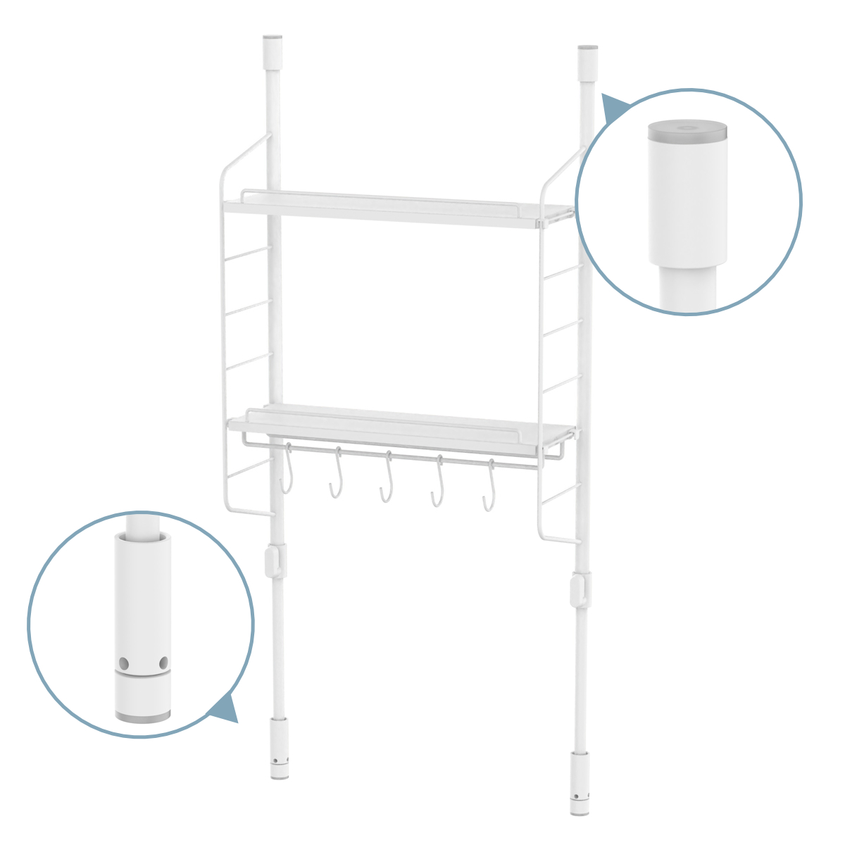 突っ張りラック SPLUCE キッチン つっぱりラック トレイセット ( 突っ張り式収納 突っ張り棚 キッチンラック 吊り上げ収納 スリム 収納 ラック 収納棚 スパイスラック 調味料ラック 壁面収納 キッチン収納 シンクサイド おしゃれ )