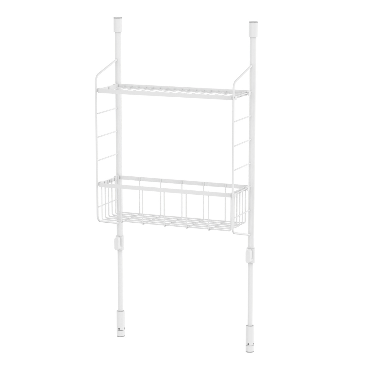 突っ張りラック SPLUCE キッチン つっぱりラック バスケットセット ( 突っ張り式収納 突っ張り棚 キッチンラック 水切り かご スリム 収納 ラック 収納棚 スパイスラック 調味料ラック 壁面収納 キッチン収納 おしゃれ )