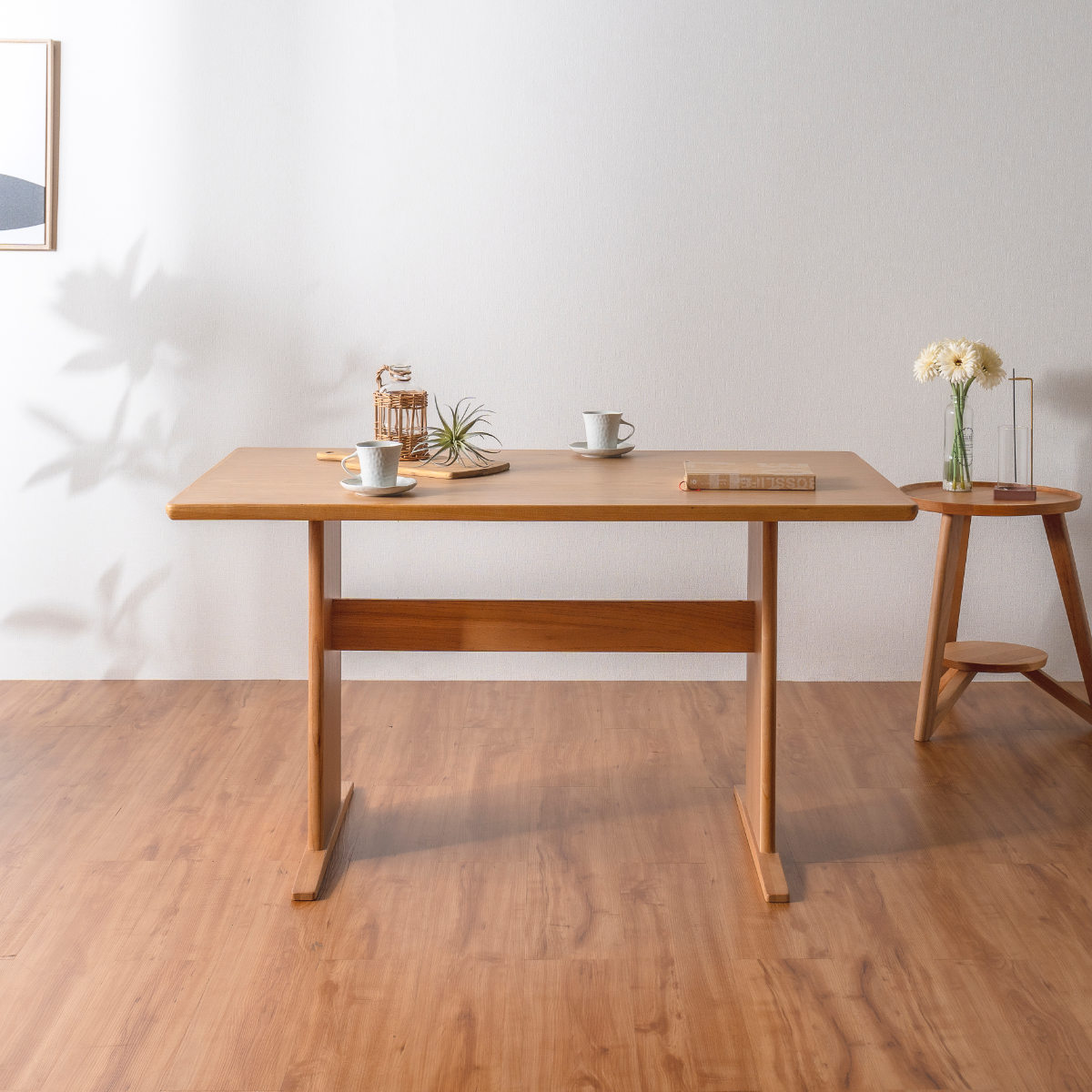 ダイニングテーブル 幅120cm T字脚 ( テーブル 食卓テーブル 天然木 木製 コンパクト ダイニング 奥行75cm 2人用 4人用 食卓 おしゃれ 省スペース ナチュラル 木製テーブル 長方形 )
