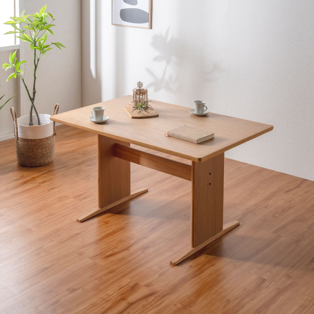 ダイニングテーブル 幅120cm T字脚 ( テーブル 食卓テーブル 天然木 木製 コンパクト ダイニング 奥行75cm 2人用 4人用 食卓 おしゃれ 省スペース ナチュラル 木製テーブル 長方形 )