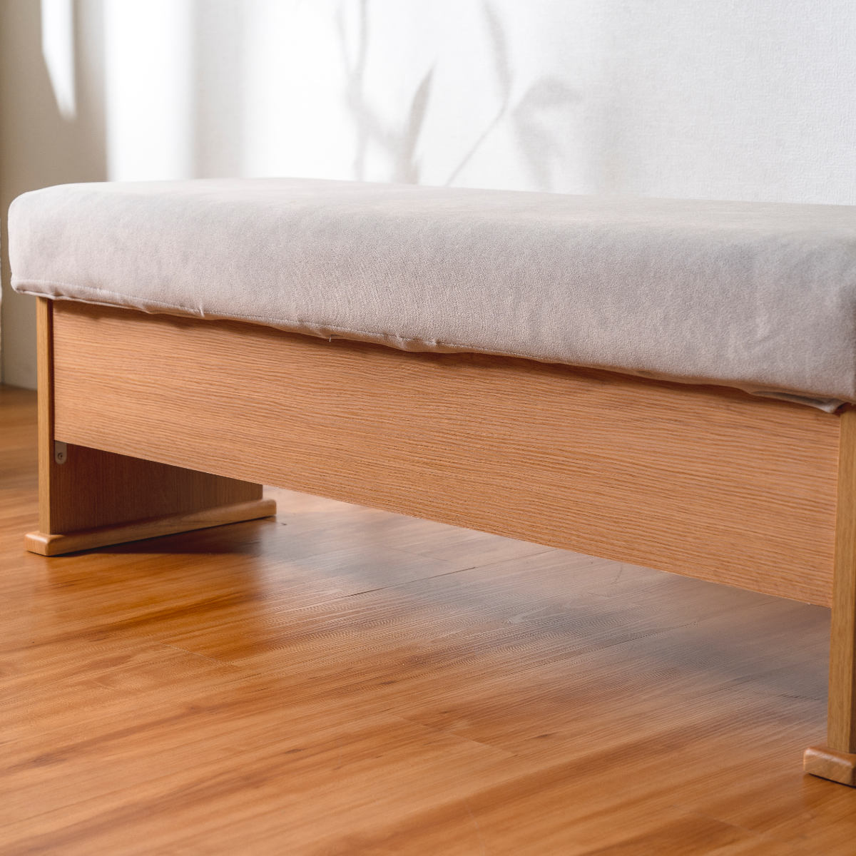 ダイニングベンチ 2人掛け 幅112cm 座面下収納付 ( ソファー ダイニング ベンチ 食卓椅子 木製 天然木 クッション チェア 椅子 カバーリング 撥水 ファブリック 傷に強い ダイニングチェア ) 【ライトブルー】 ライトブルー