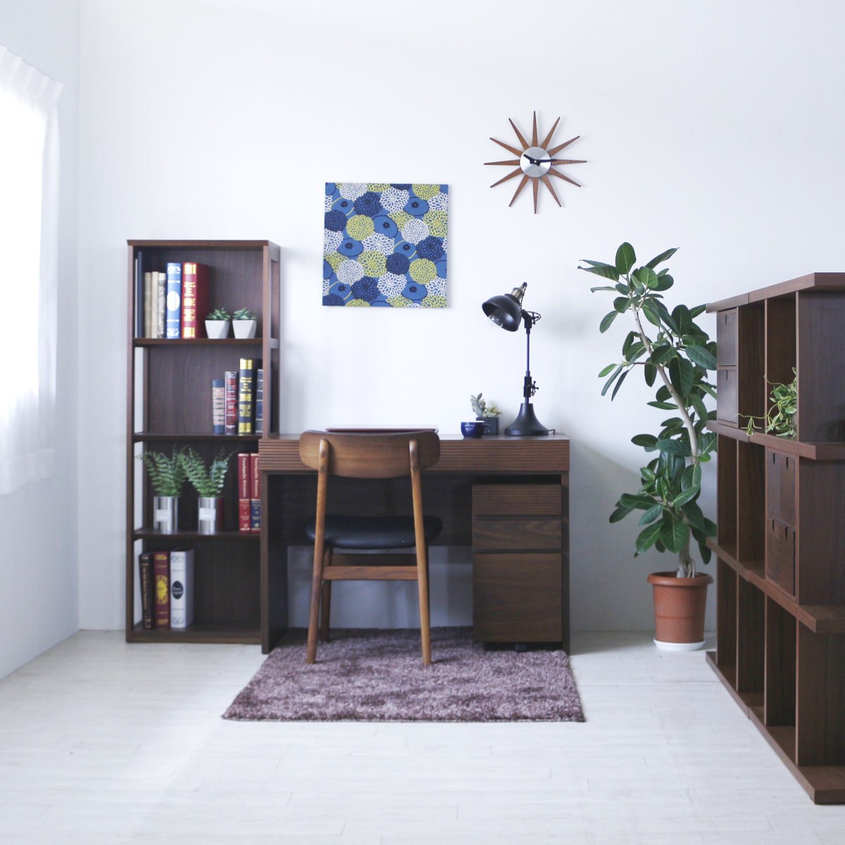 ワークデスク 幅105cm 奥行50cm 引出し付 2口コンセント付 ( デスク 机 学習机 勉強机 パソコンデスク オフィスデスク コンパクト 平机 木製 学習デスク パソコン PC リビングデスク スチール おしゃれ )