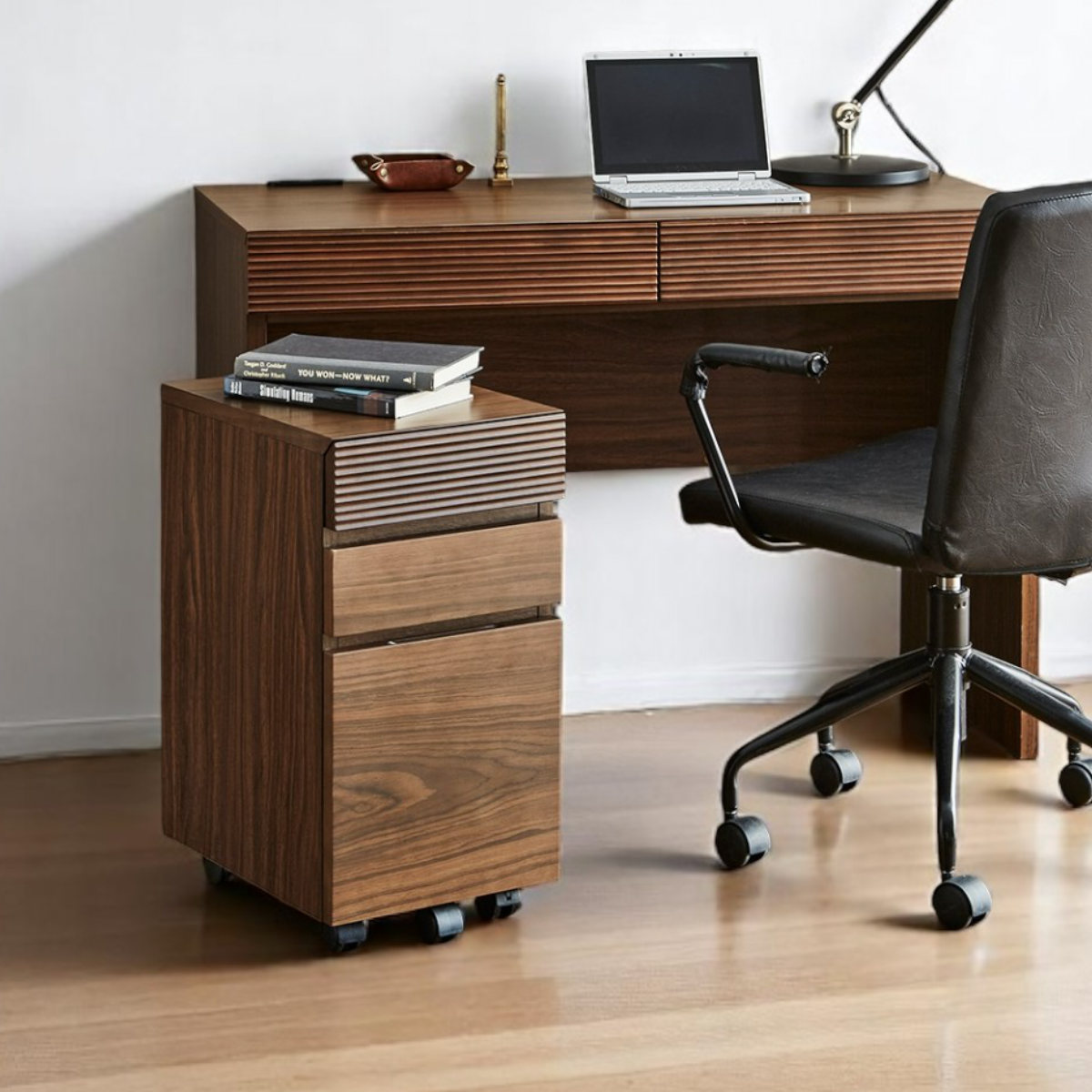 デスクワゴン 3段 キャスター付き 幅30cm 天然木 ( ワゴン サイドワゴン 引き出し 収納 デスク横 完成品 サイドチェスト フルスライド 木製 脇机 キャビネット サイドキャビネット 書斎 書類整理 おしゃれ )