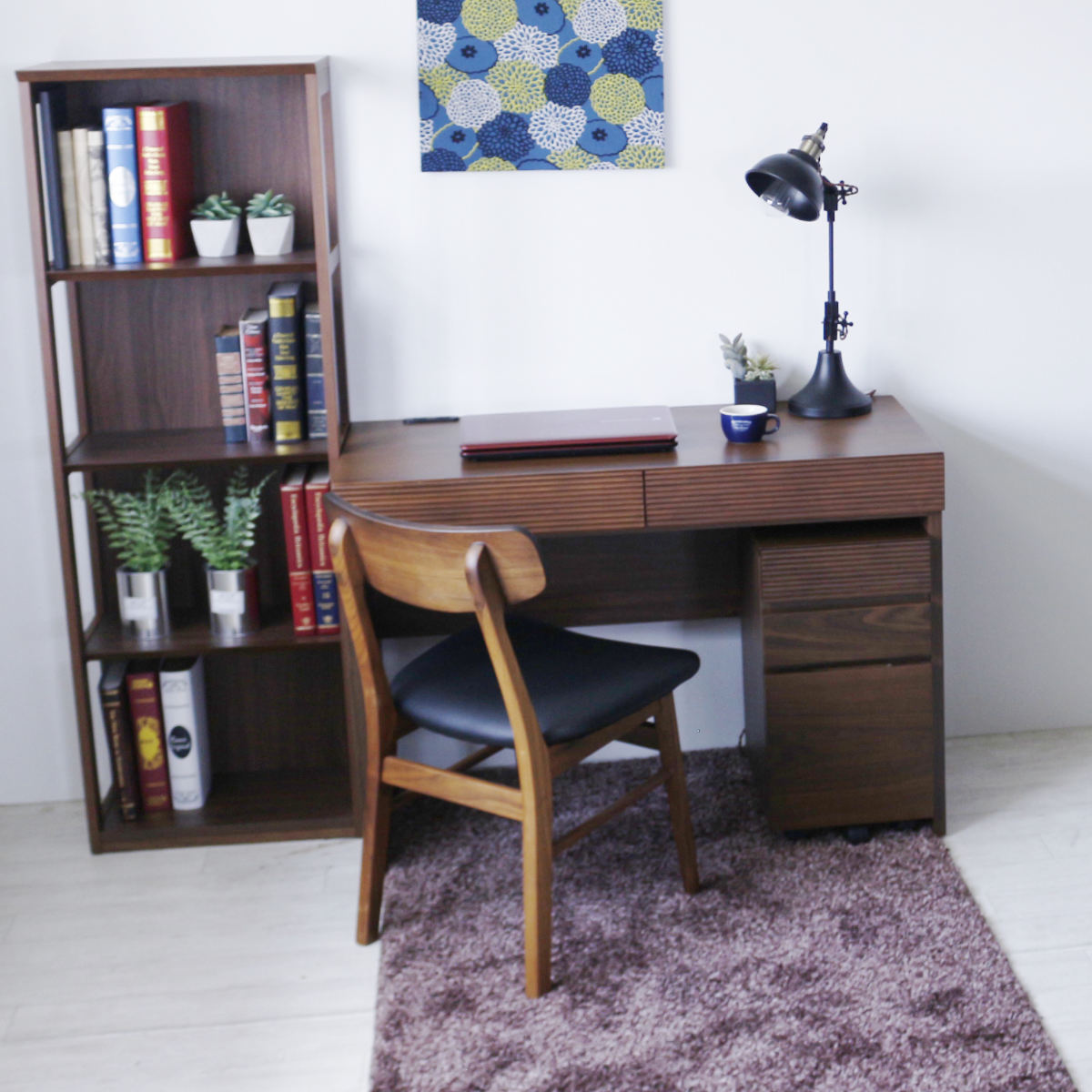 デスクワゴン 3段 キャスター付き 幅30cm 天然木 ( ワゴン サイドワゴン 引き出し 収納 デスク横 完成品 サイドチェスト フルスライド 木製 脇机 キャビネット サイドキャビネット 書斎 書類整理 おしゃれ )