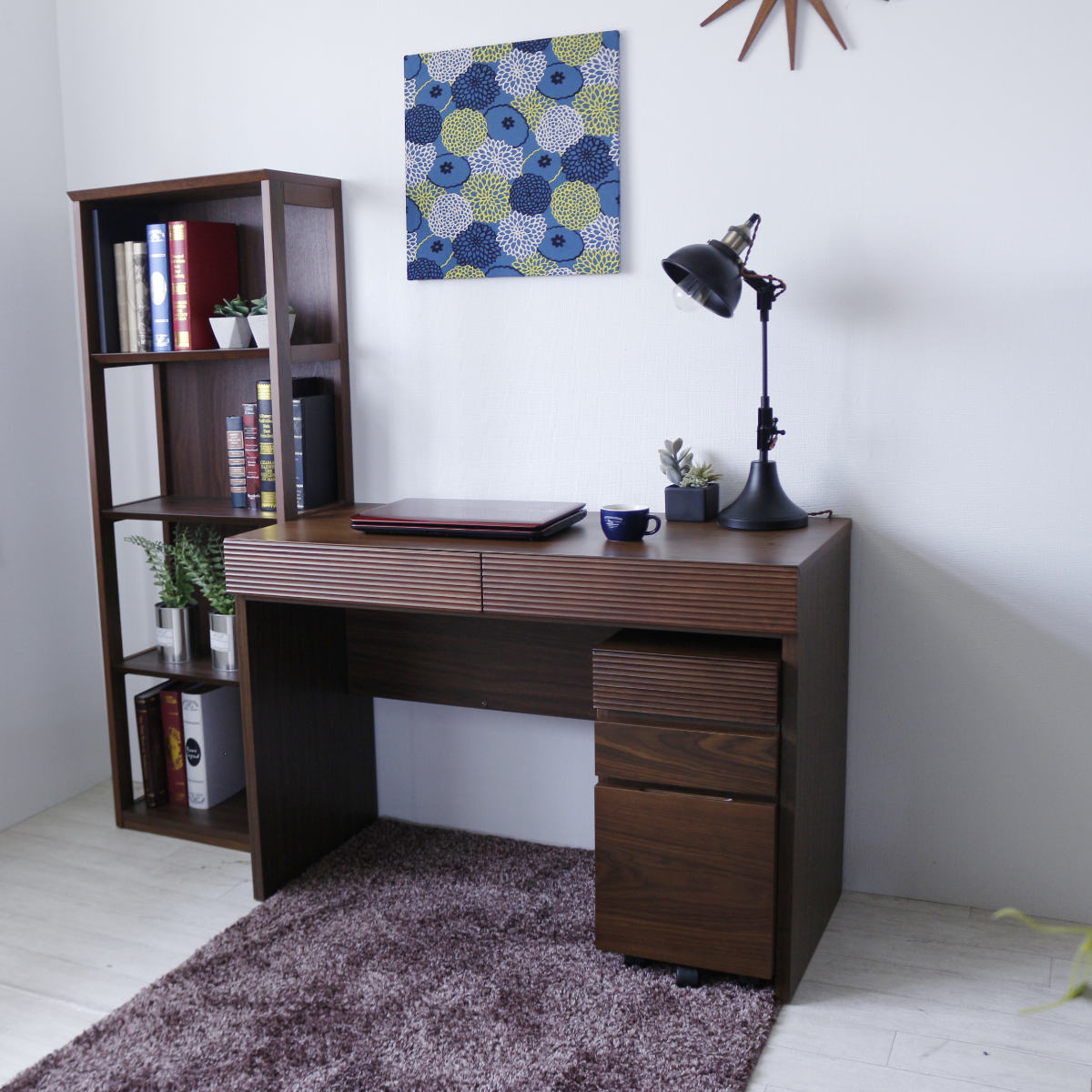 デスクワゴン 3段 キャスター付き 幅30cm 天然木 ( ワゴン サイドワゴン 引き出し 収納 デスク横 完成品 サイドチェスト フルスライド 木製 脇机 キャビネット サイドキャビネット 書斎 書類整理 おしゃれ )