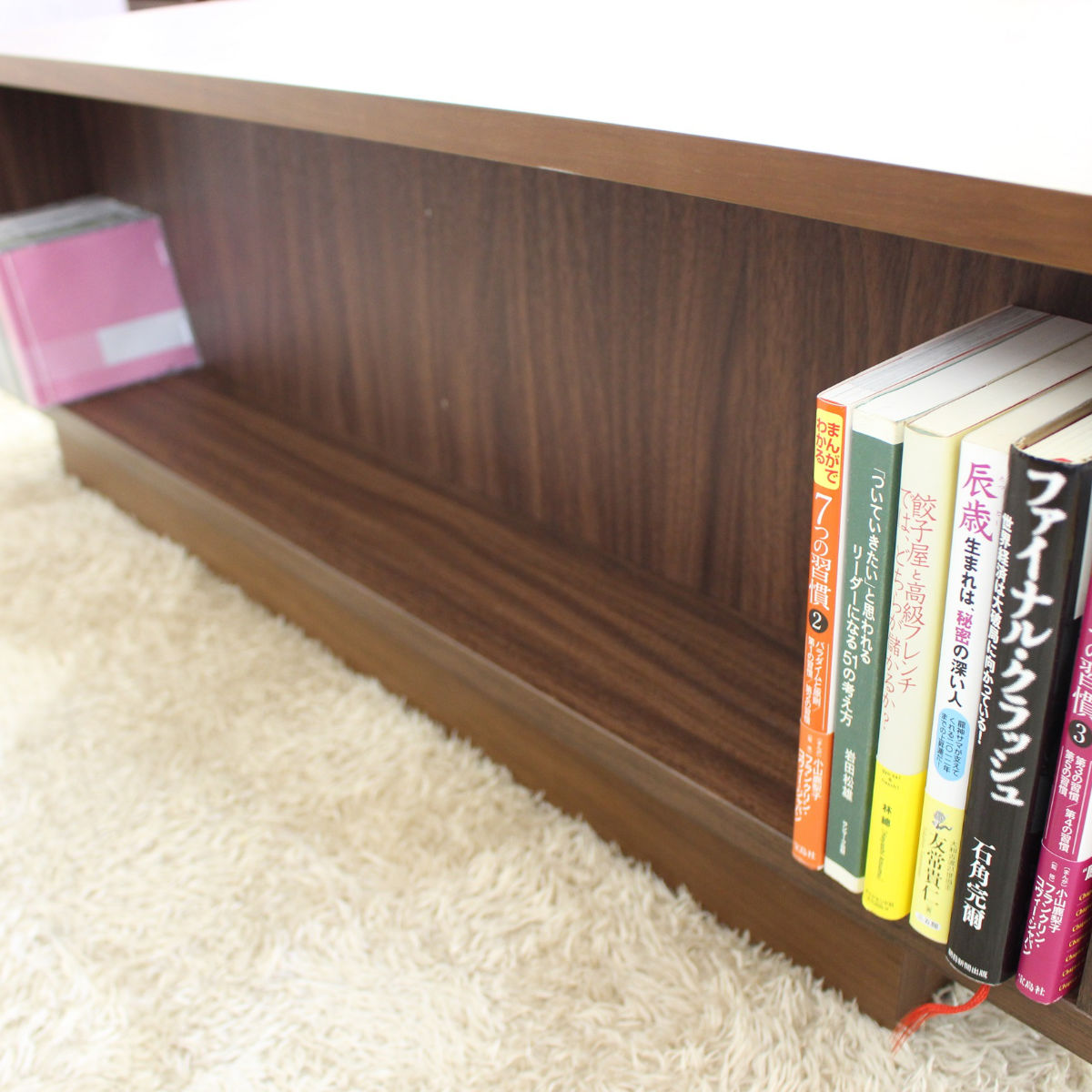 リビングテーブル 高さ37cm 天板長方形 引出し付 センターテーブル ( テーブル 机 リビング ローテーブル 木製 天然木 収納 大容量 引き出し スライド棚 長方形 完成品 コーヒーテーブル おしゃれ 木製テーブル ) 【ブラウン】 ブラウン