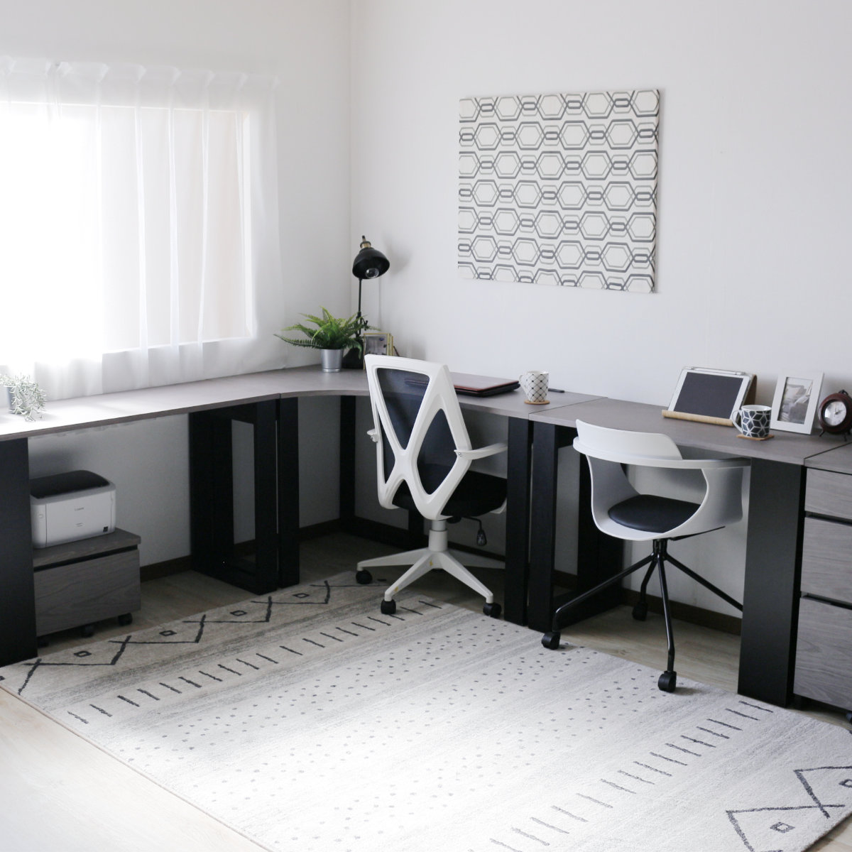 ワークデスク 幅135cm コーナーデスク USB付コンセント 収納棚付 ( デスク 机 学習机 勉強机 パソコンデスク 棚付き オフィスデスク 木製 学習デスク 勉強デスク パソコン PC 作業机 平机 ) 【左側】 左側