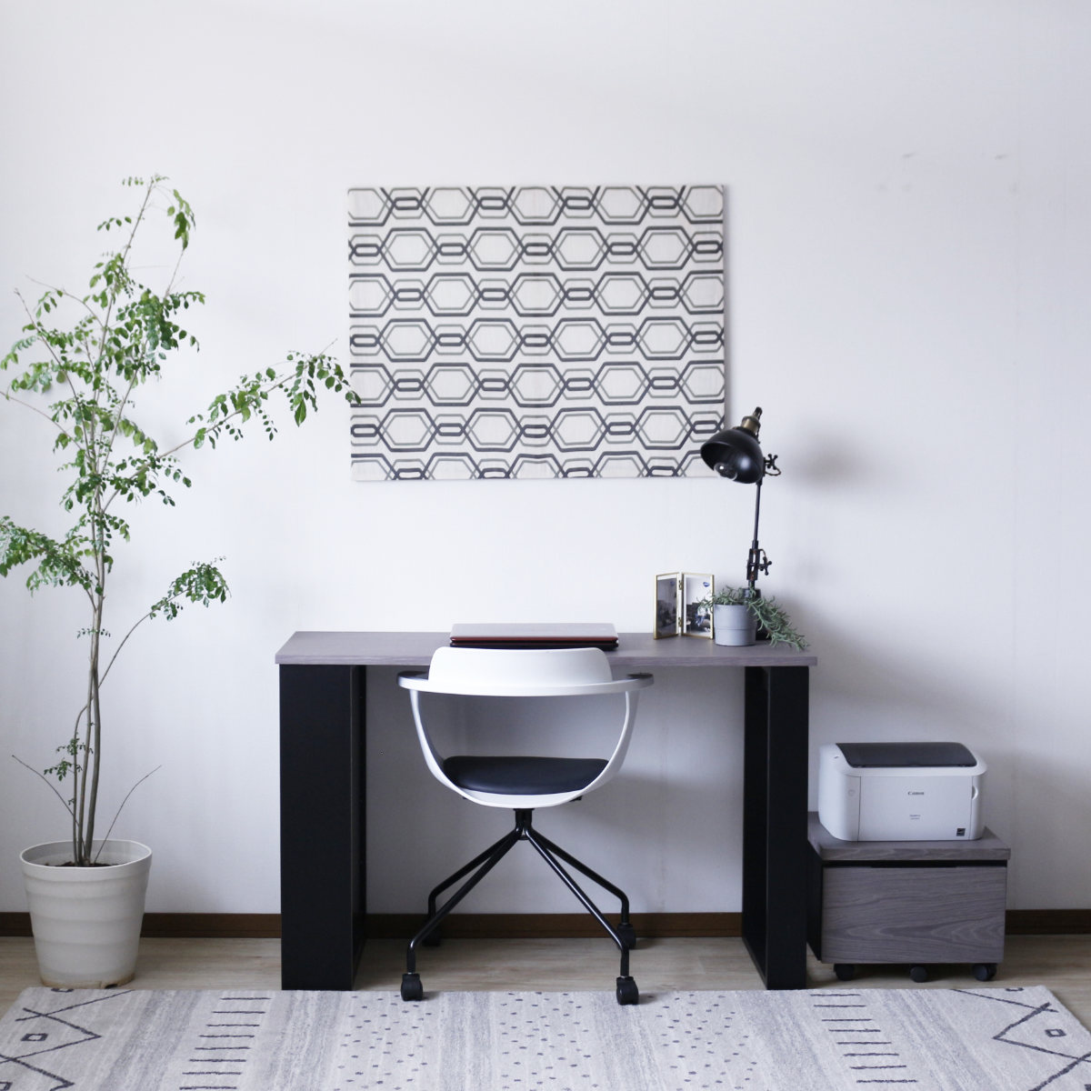 ワークデスク 幅100cm 収納棚付 ( デスク 机 コンパクト 学習机 勉強机 パソコンデスク 棚付き オフィスデスク 木製 学習デスク 勉強デスク パソコン PC 作業机 平机 )