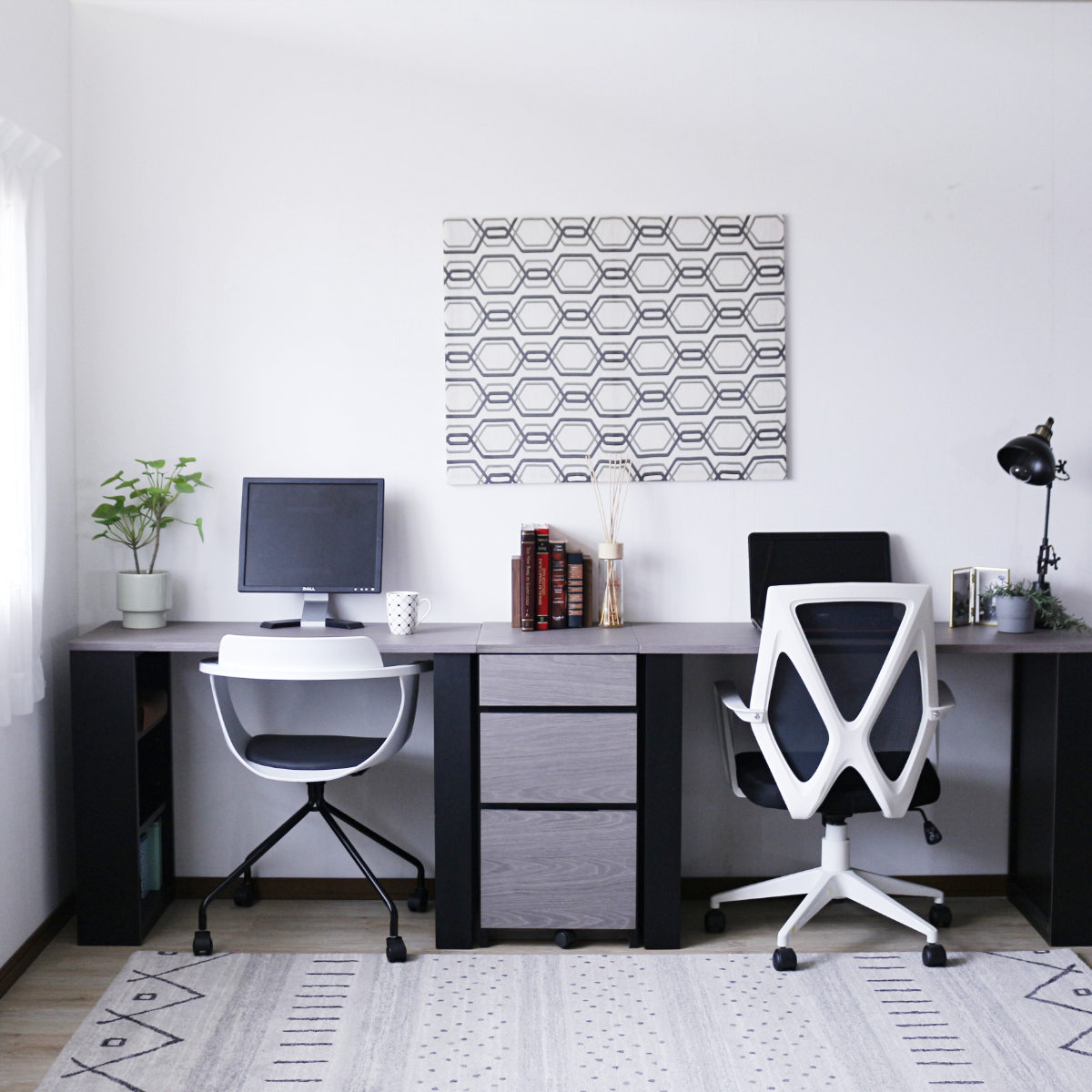 ワークデスク 幅100cm 収納棚付 ( デスク 机 コンパクト 学習机 勉強机 パソコンデスク 棚付き オフィスデスク 木製 学習デスク 勉強デスク パソコン PC 作業机 平机 )