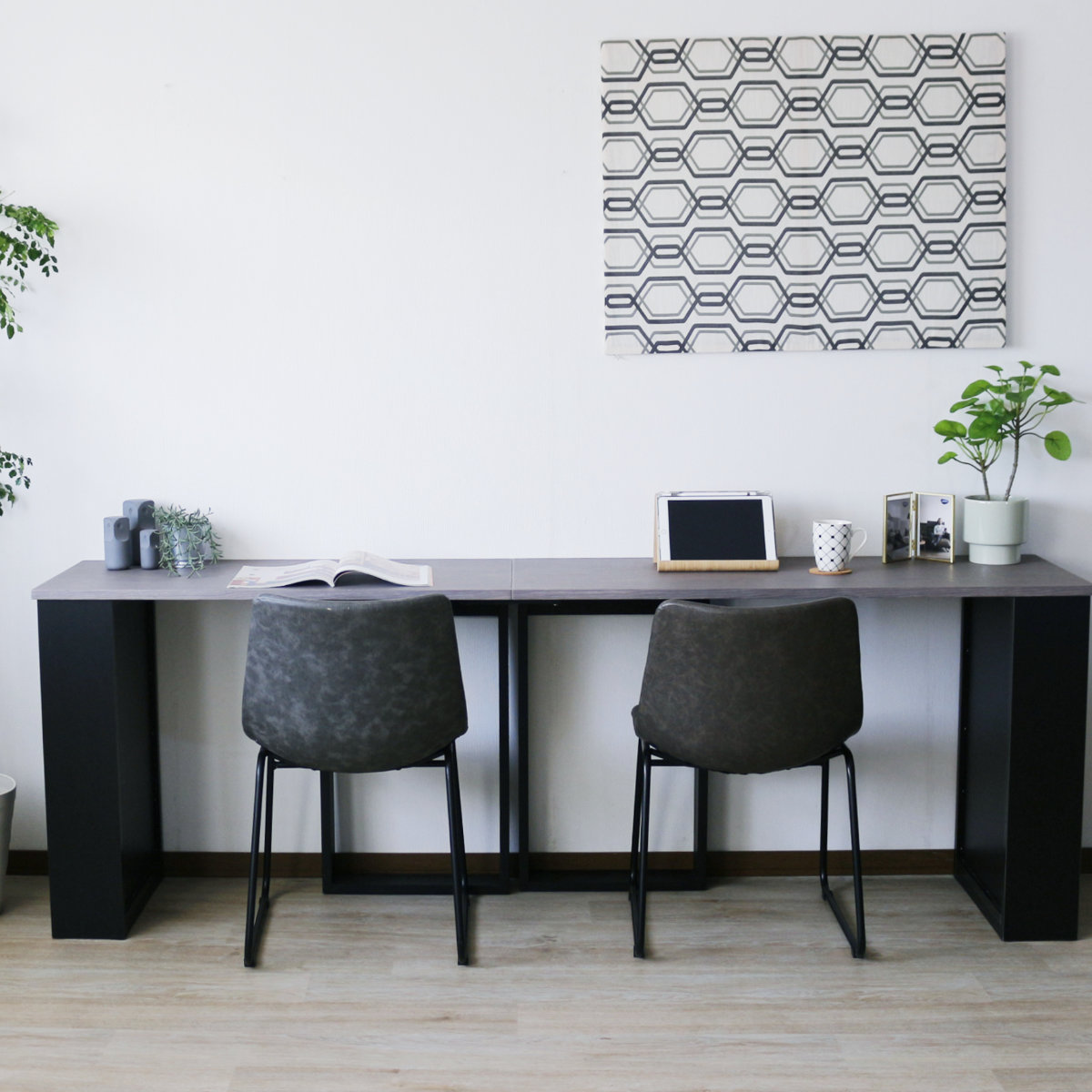 ワークデスク 幅100cm 収納棚付 ( デスク 机 コンパクト 学習机 勉強机 パソコンデスク 棚付き オフィスデスク 木製 学習デスク 勉強デスク パソコン PC 作業机 平机 )