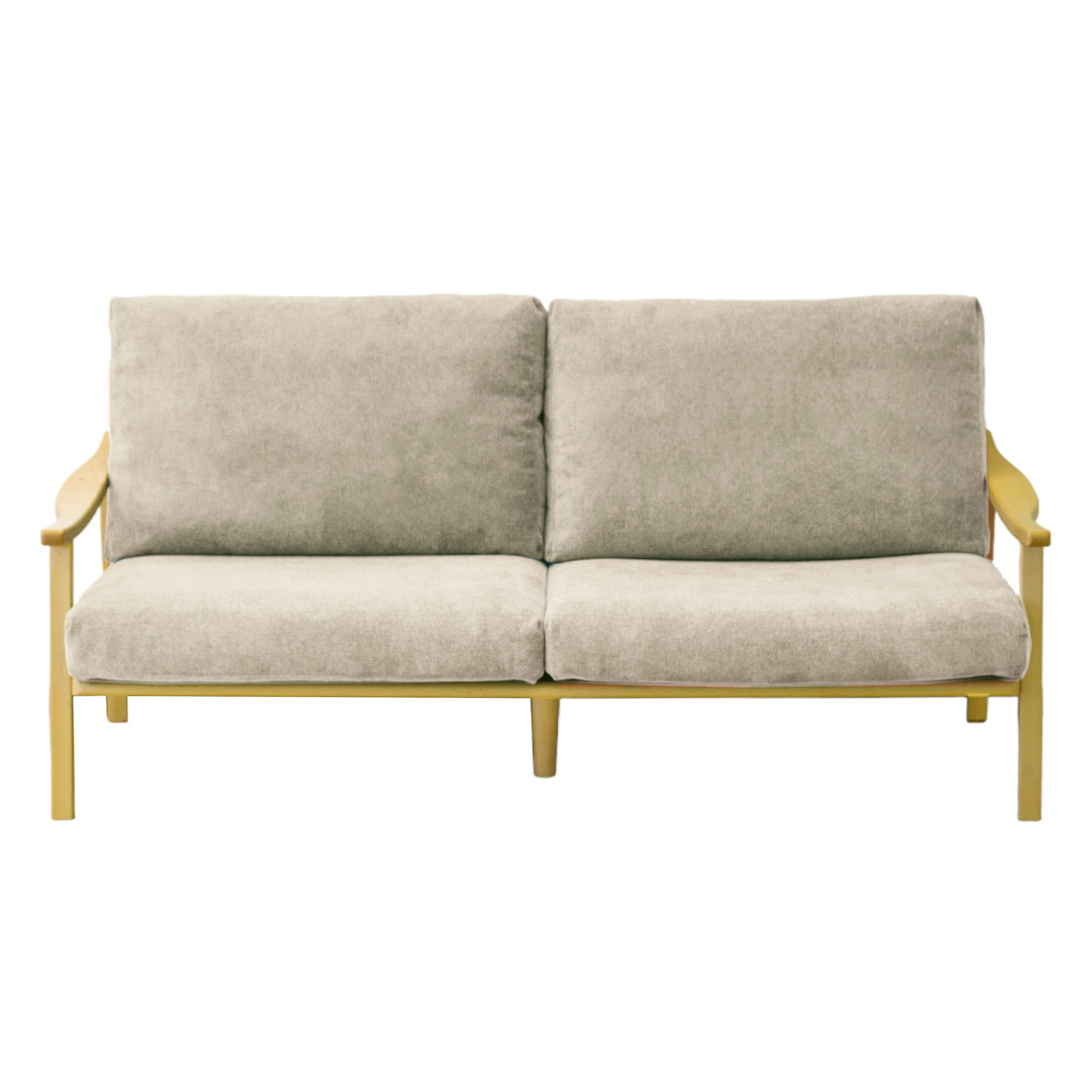 ソファ 3人掛け 幅180cm ナチュラルフレーム ( ソファー リビングソファ 木製 天然木 背もたれ 座面 クッション 取り外し ファブリック カバーリング 取り外し可能 脚付き 背クッション 柔らかい おしゃれ ) 【グレー】 グレー