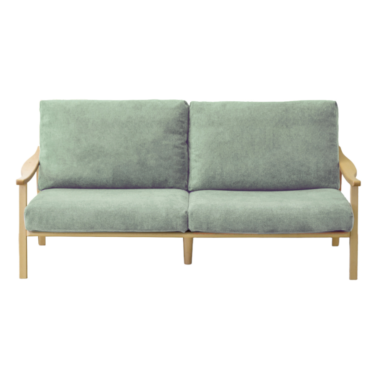 ソファ 3人掛け 幅180cm ナチュラルフレーム ( ソファー リビングソファ 木製 天然木 背もたれ 座面 クッション 取り外し ファブリック カバーリング 取り外し可能 脚付き 背クッション 柔らかい おしゃれ ) 【グレー】 グレー