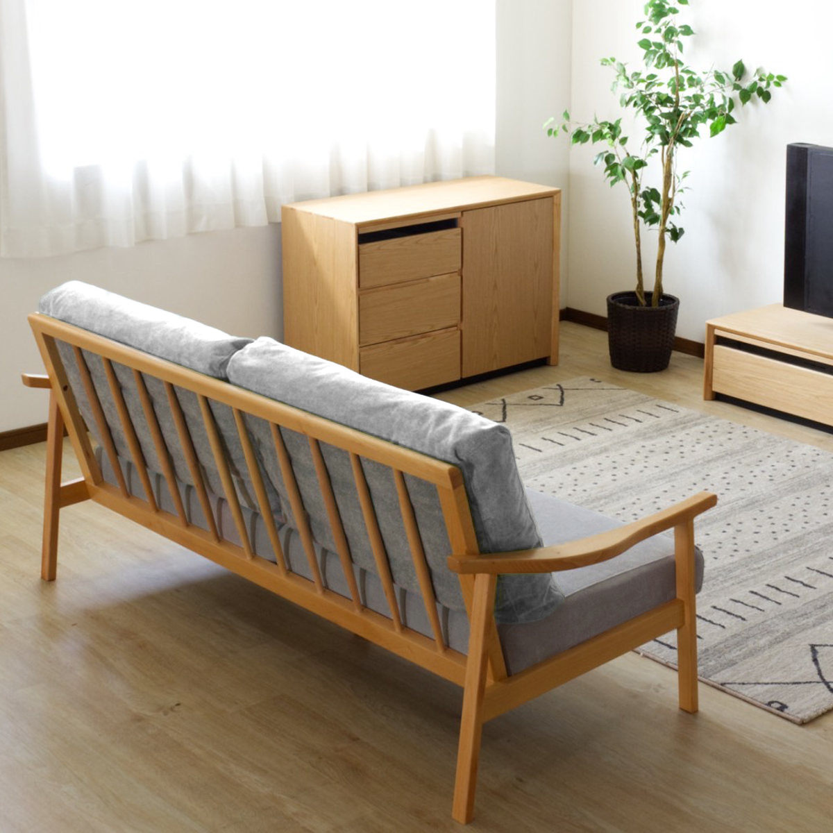 ソファ 3人掛け 幅180cm ブラウンフレーム ( ソファー リビングソファ 木製 天然木 背もたれ 座面 クッション 取り外し ファブリック カバーリング 取り外し可能 脚付き 背クッション 柔らかい おしゃれ ) 【ベージュ】 ベージュ