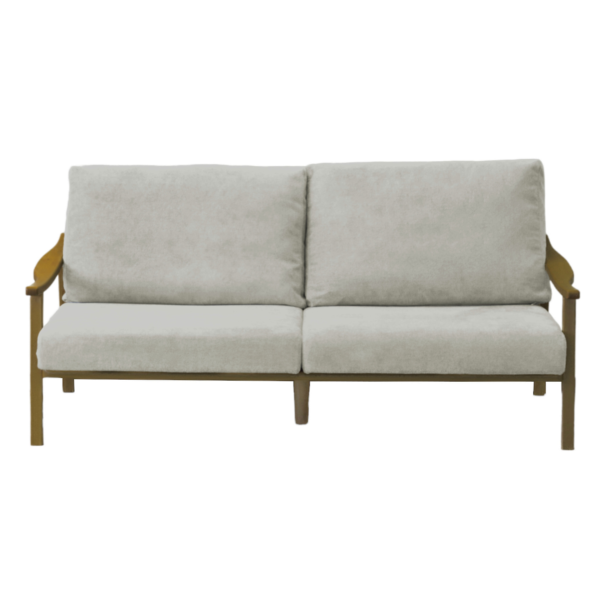 ソファ 3人掛け 幅180cm ブラウンフレーム ( ソファー リビングソファ 木製 天然木 背もたれ 座面 クッション 取り外し ファブリック カバーリング 取り外し可能 脚付き 背クッション 柔らかい おしゃれ ) 【ベージュ】 ベージュ