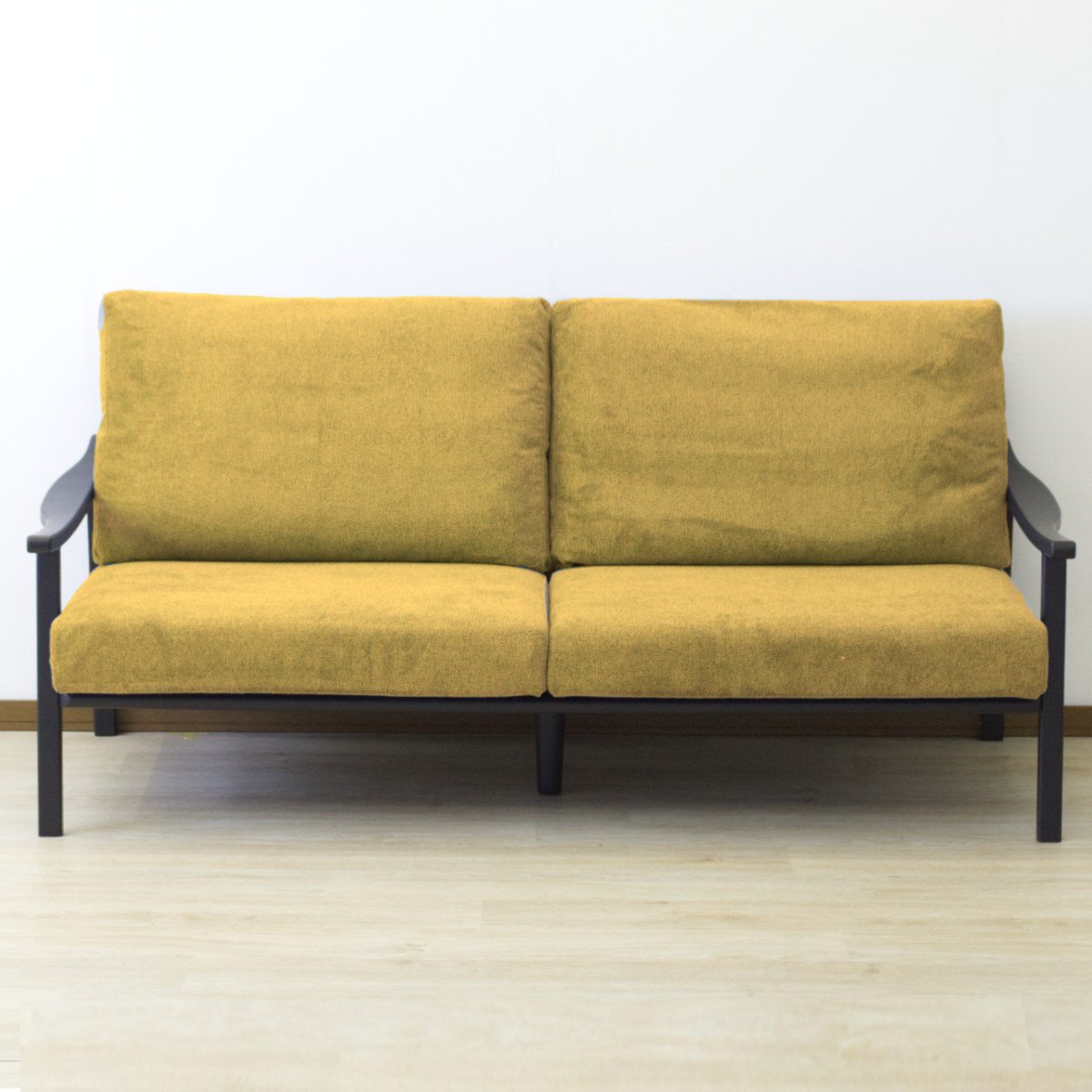 ソファ 3人掛け 幅180cm ブラックフレーム ( ソファー リビングソファ 木製 天然木 背もたれ 座面 クッション 取り外し ファブリック カバーリング 取り外し可能 脚付き 背クッション 柔らかい おしゃれ ) 【ライトグレー】 ライトグレー