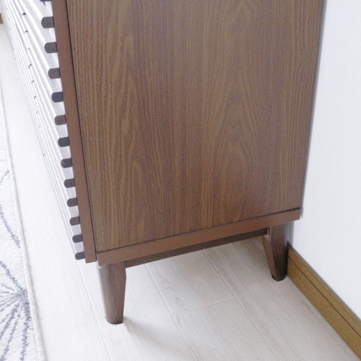 サイドボード 幅120cm 背面化粧 フルスライドレール 完成品 ( 棚 ラック 引き出し A4対応 収納 可動棚 テレビ台 リビングボード 4段 省スペース ナチュラル ブラウン お掃除ロボット対応 ) 【ブラウン】 ブラウン