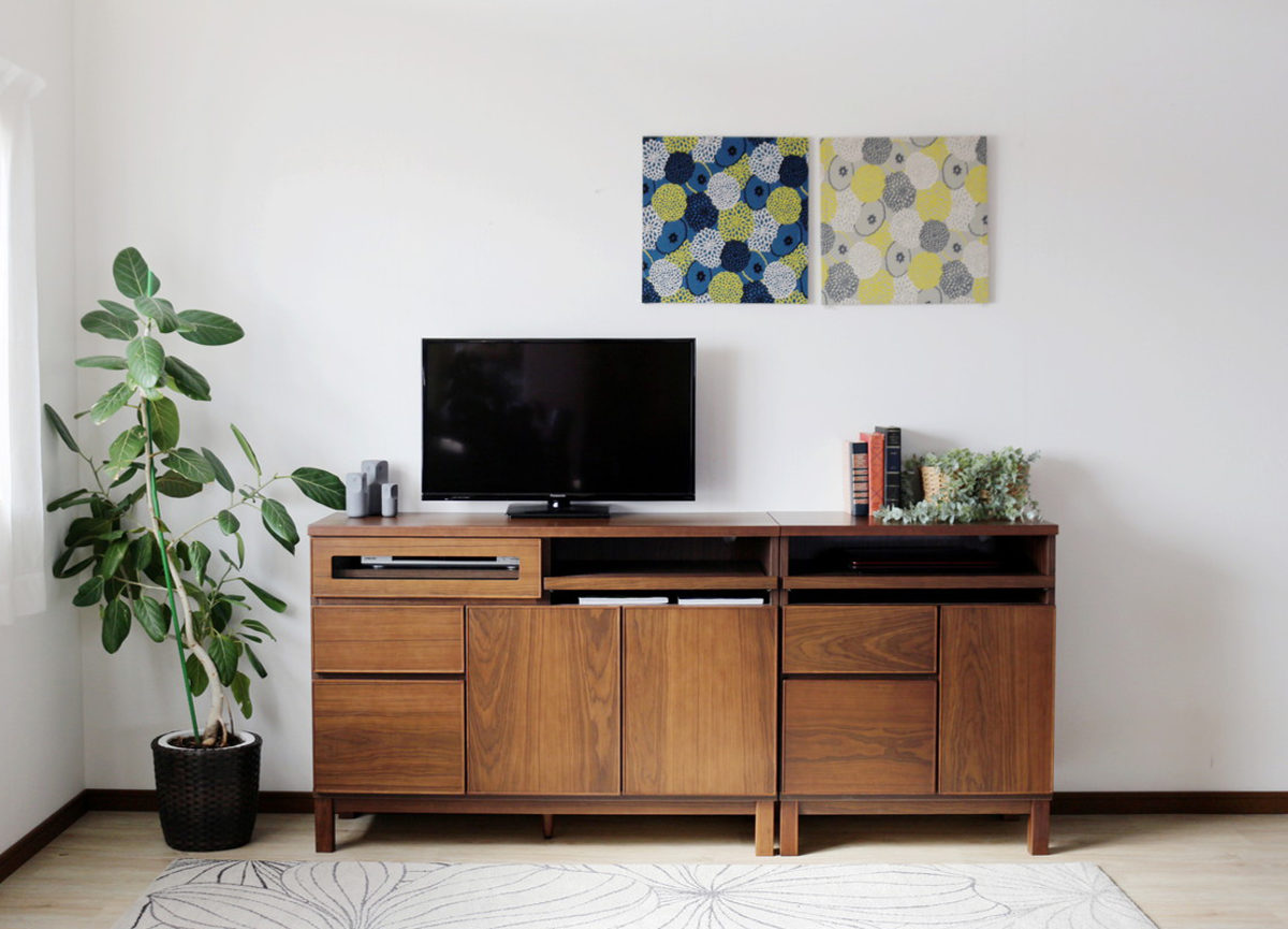 サイドボード 幅70cm テーブル付 背面化粧 フルスライドレール 完成品 ( 棚 ラック 引き出し スライドテーブル 省スペース 作業台 家事机 ビューロー デスク ウォールナット ナチュラル ) 【ナチュラル】 ナチュラル