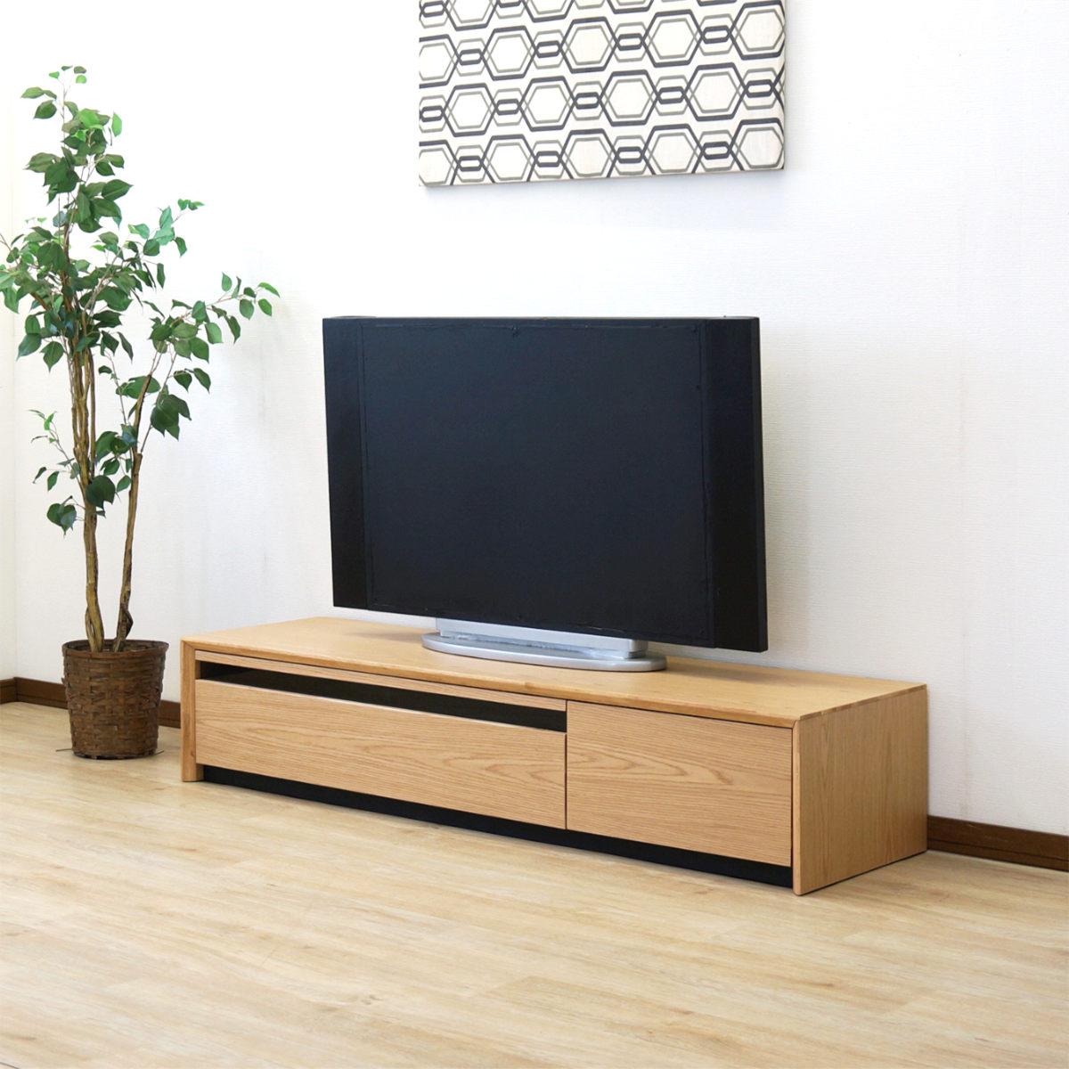 テレビ台 幅120cm 49型対応 引き出し フルスライドレール 完成品 ( テレビボード ローボード スライドレール ラック 棚 収納 引出し リビングボード 省スペース 背面化粧 ウォールナット ナチュラル ) 【ウォールナット】 ウォールナット