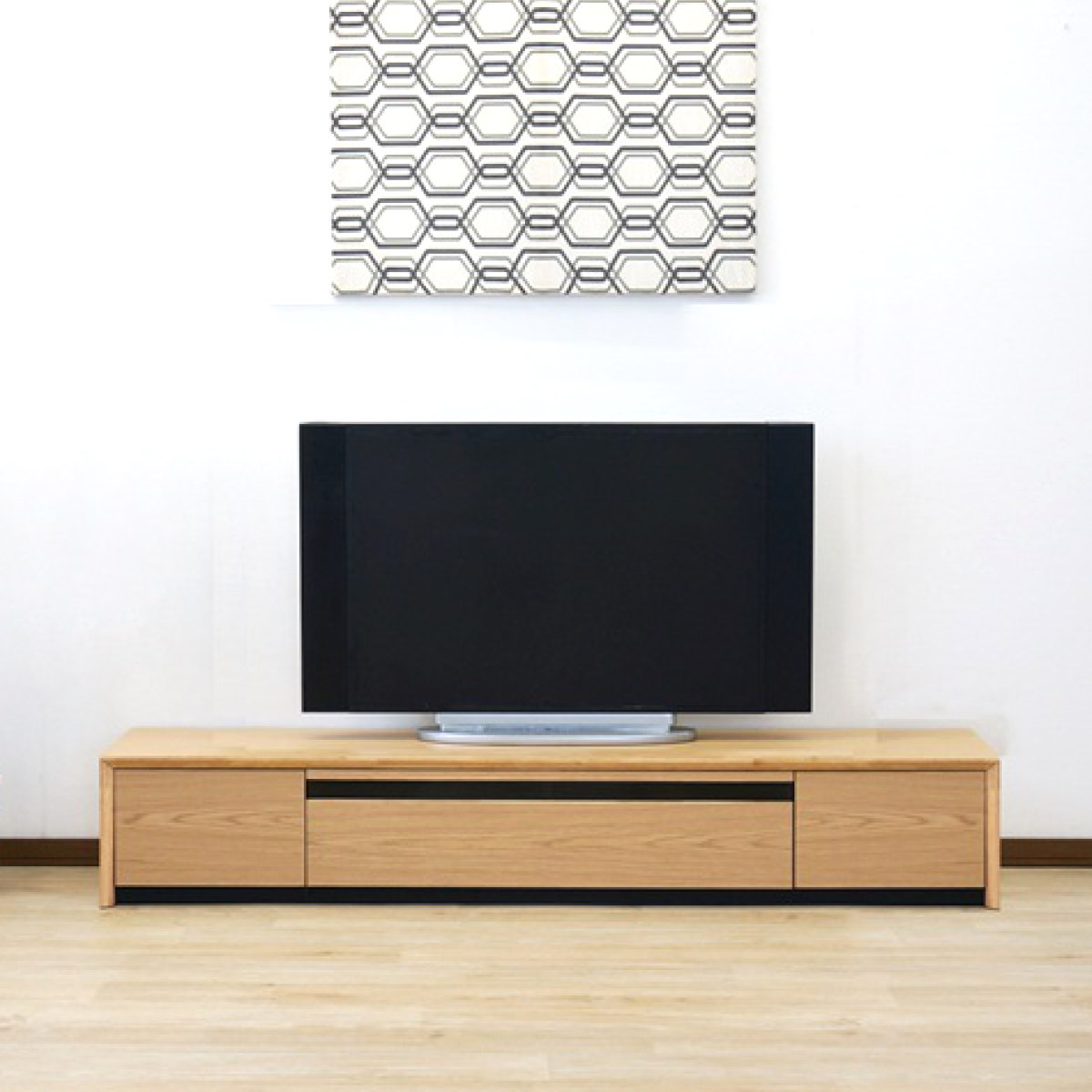 テレビ台 幅180cm 80型対応 引き出し フルスライドレール 完成品 ( テレビボード ローボード スライドレール ラック 棚 収納 引出し リビングボード 省スペース 背面化粧 ウォールナット ナチュラル ) 【ナチュラル】 ナチュラル