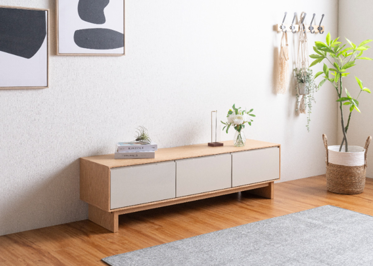 テレビ台 幅210cm 脚付き フルスライドレール 天然木 完成品 ( ローボード 引出し ラック 棚 収納 ニュアンス くすみカラー リビングボード 省スペース ツートンカラー お掃除ロボット対応 )