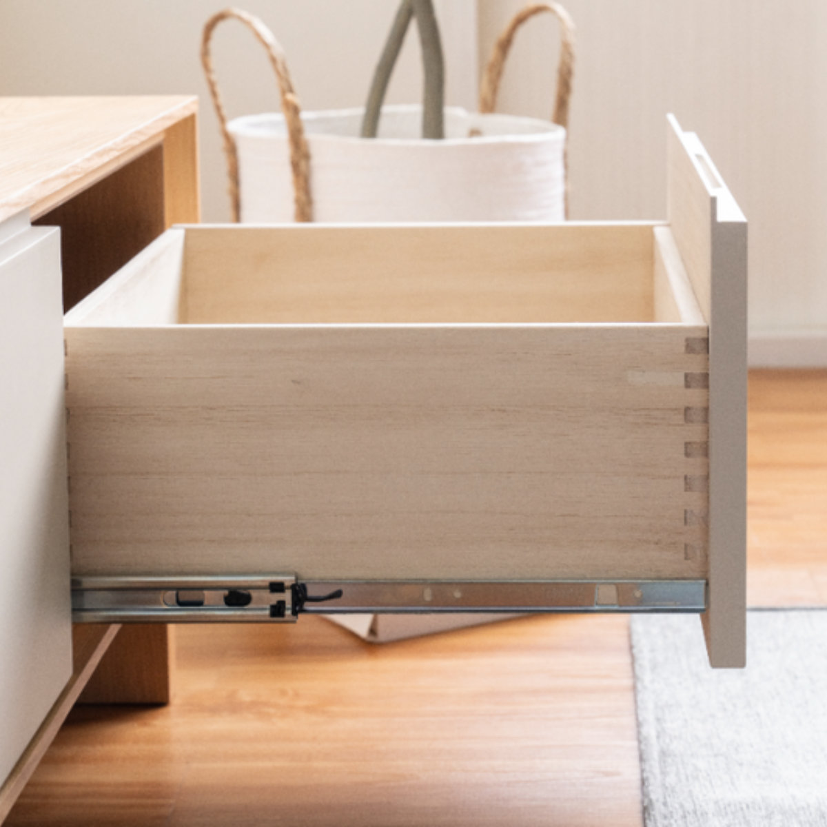 テレビ台 幅210cm 脚付き フルスライドレール 天然木 完成品 ( ローボード 引出し ラック 棚 収納 ニュアンス くすみカラー リビングボード 省スペース ツートンカラー お掃除ロボット対応 )