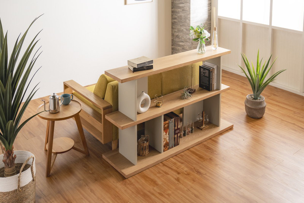 オープンシェルフ 幅140cm 天然木 くすみカラー ( シェルフ バックシェルフ 飾り棚 ラック 収納 ニュアンスカラー 完成品 リビングボード ソファバック 間仕切 ディスプレイ 省スペース ツートンカラー )