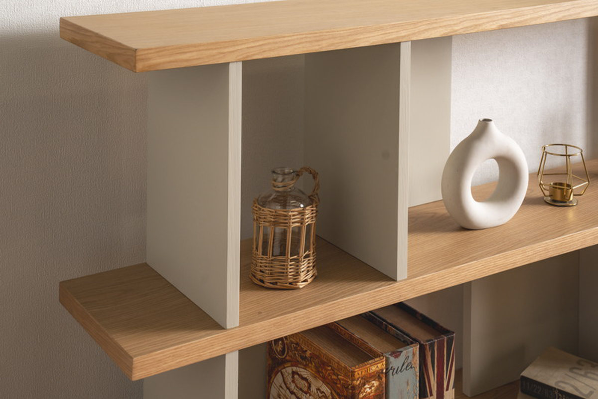 オープンシェルフ 幅180cm 天然木 くすみカラー ( シェルフ バックシェルフ 飾り棚 ラック 収納 ニュアンスカラー 完成品 リビングボード ソファバック 間仕切 ディスプレイ 省スペース ツートンカラー )