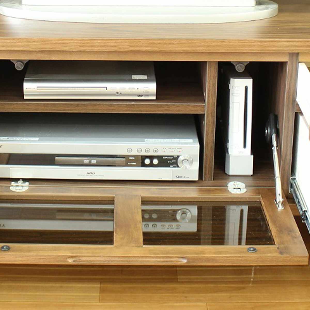 テレビ台 幅200cm 背面化粧 リモコンOK 天然木 完成品 ( ローボード 引出し ラック 棚 収納 フラップ扉 リビングボード 省スペース お掃除ロボット対応 ウォールナット ナチュラル ) 【ナチュラル】 ナチュラル