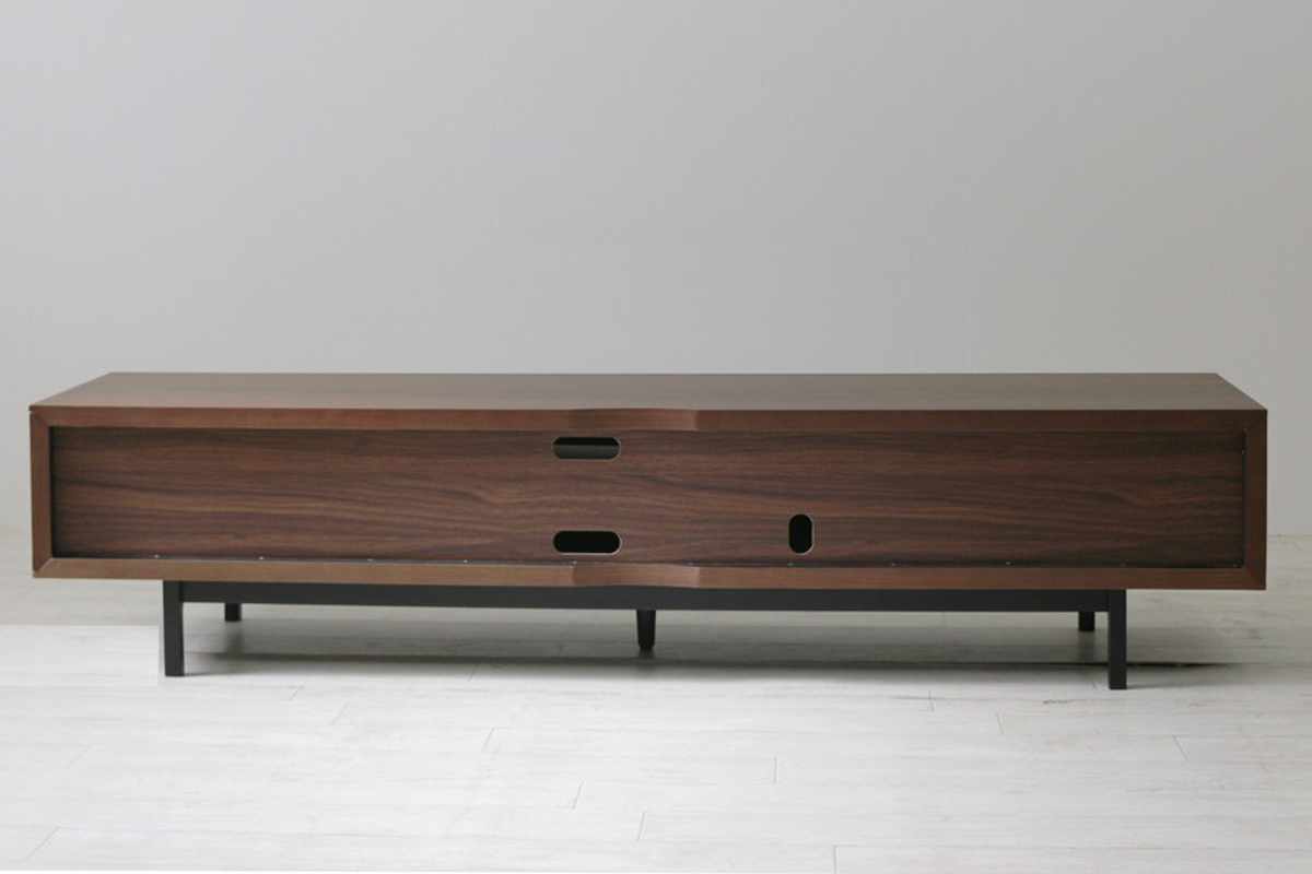 テレビ台 幅180cm 脚付き リモコンOK 天然木 完成品 ( ローボード 引出し ラック 棚 収納 フラップ扉 リビングボード 省スペース お掃除ロボット対応 グレー ウォールナット ) 【ウォールナット】 ウォールナット