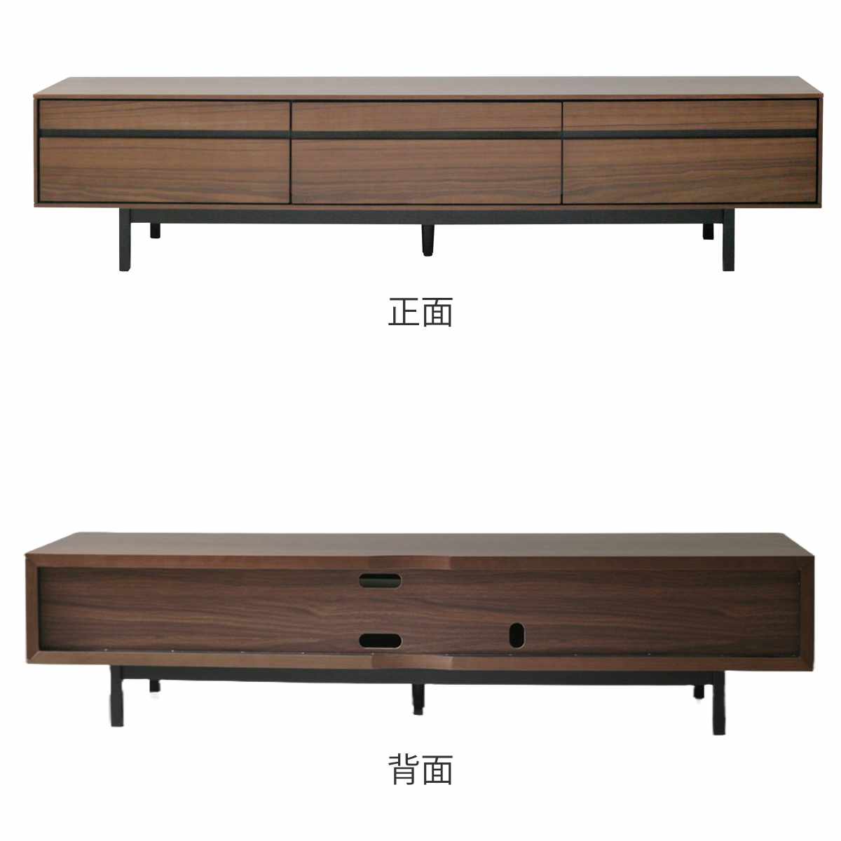 テレビ台 幅180cm 脚付き リモコンOK 天然木 完成品 ( ローボード 引出し ラック 棚 収納 フラップ扉 リビングボード 省スペース お掃除ロボット対応 グレー ウォールナット ) 【ウォールナット】 ウォールナット