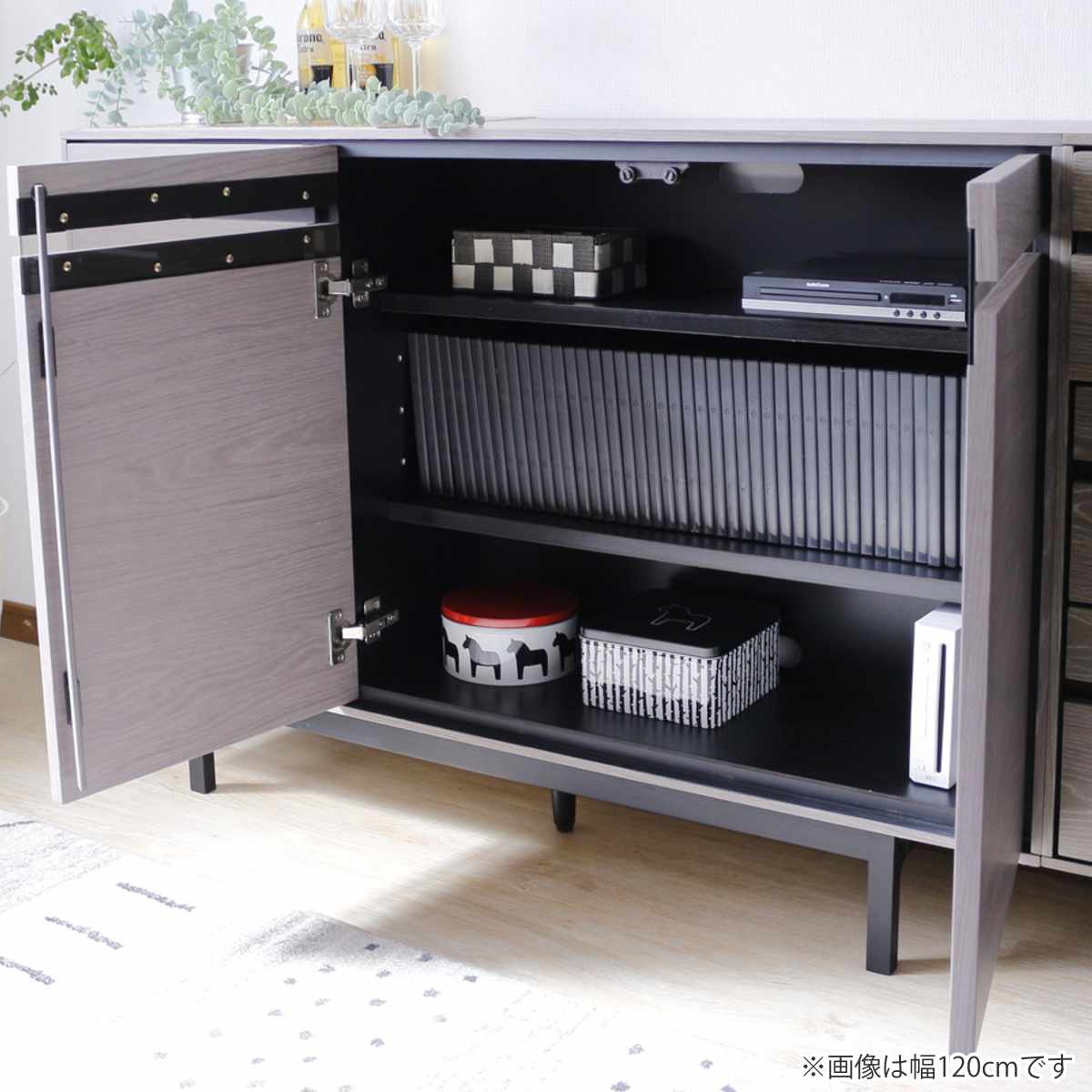 サイドボード 幅80cm 背面化粧 天然木 完成品 ( 棚 ラック 引き出し A4対応 収納 可動棚 テレビ台 リビングボード 3段 省スペース お掃除ロボット対応 グレー ウォールナット ) 【ウォールナット】 ウォールナット