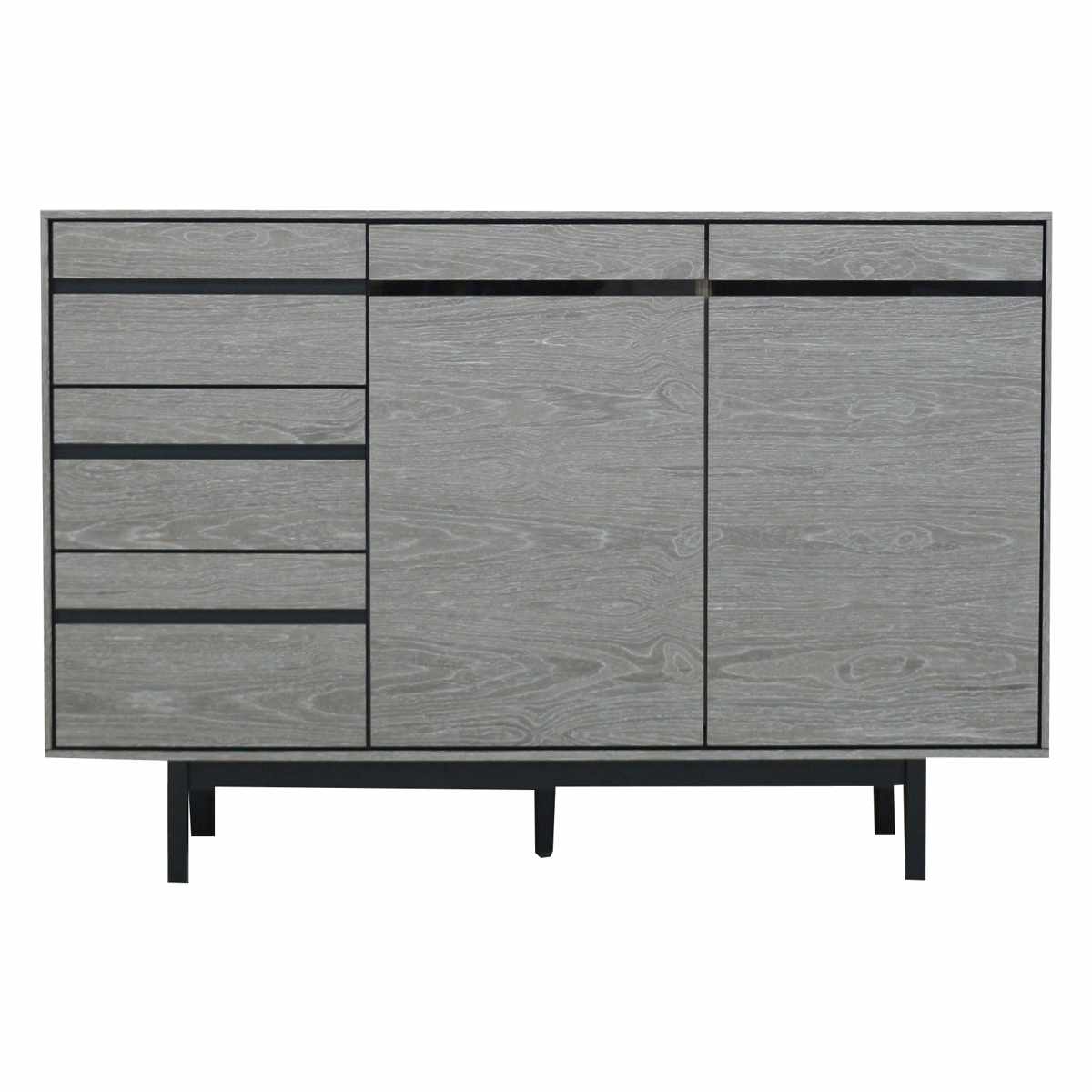 サイドボード 幅120cm 背面化粧 天然木 完成品 ( 棚 ラック 引き出し A4対応 収納 可動棚 テレビ台 リビングボード 3段 省スペース お掃除ロボット対応 グレー ウォールナット ) 【ウォールナット】 ウォールナット