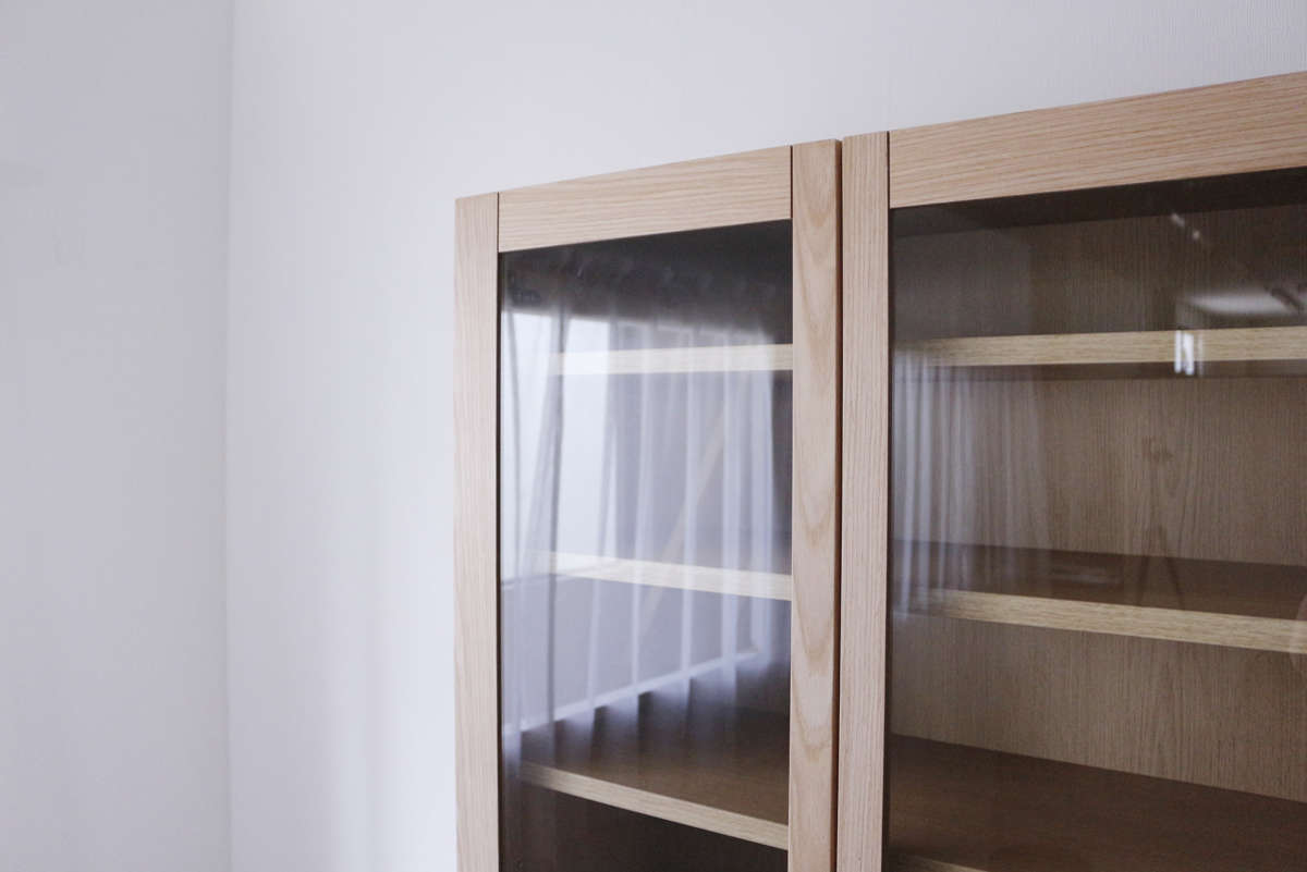 食器棚 幅80cm 高さ180cm ルーバーデザイン 天然木 ( カップボード キッチン 収納 フルスライドレール 食器収納 引き出し ブラウン ナチュラル 可動棚 ) 【ブラウン】 ブラウン