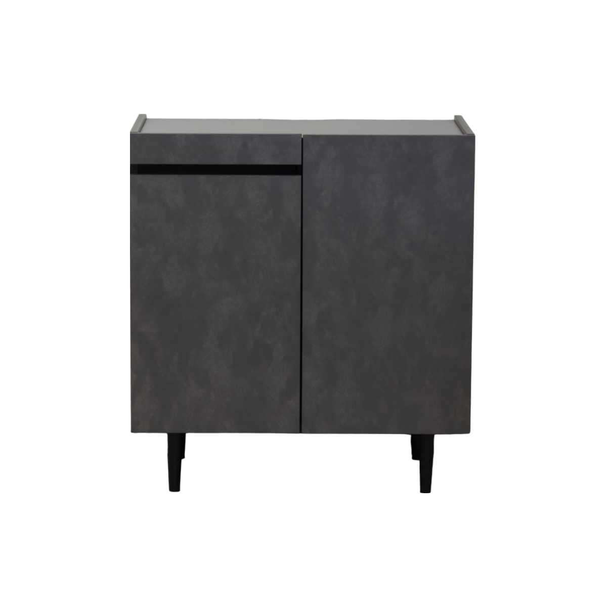 サイドボード 幅80cm オールメラミン 背面化粧 完成品 ( 棚 ラック 引き出し A4対応 収納 可動棚 スライド棚 メラミン リビングボード 省スペース お掃除ロボット対応 ブラック ホワイト 石目調 ) 【ブラック】 ブラック