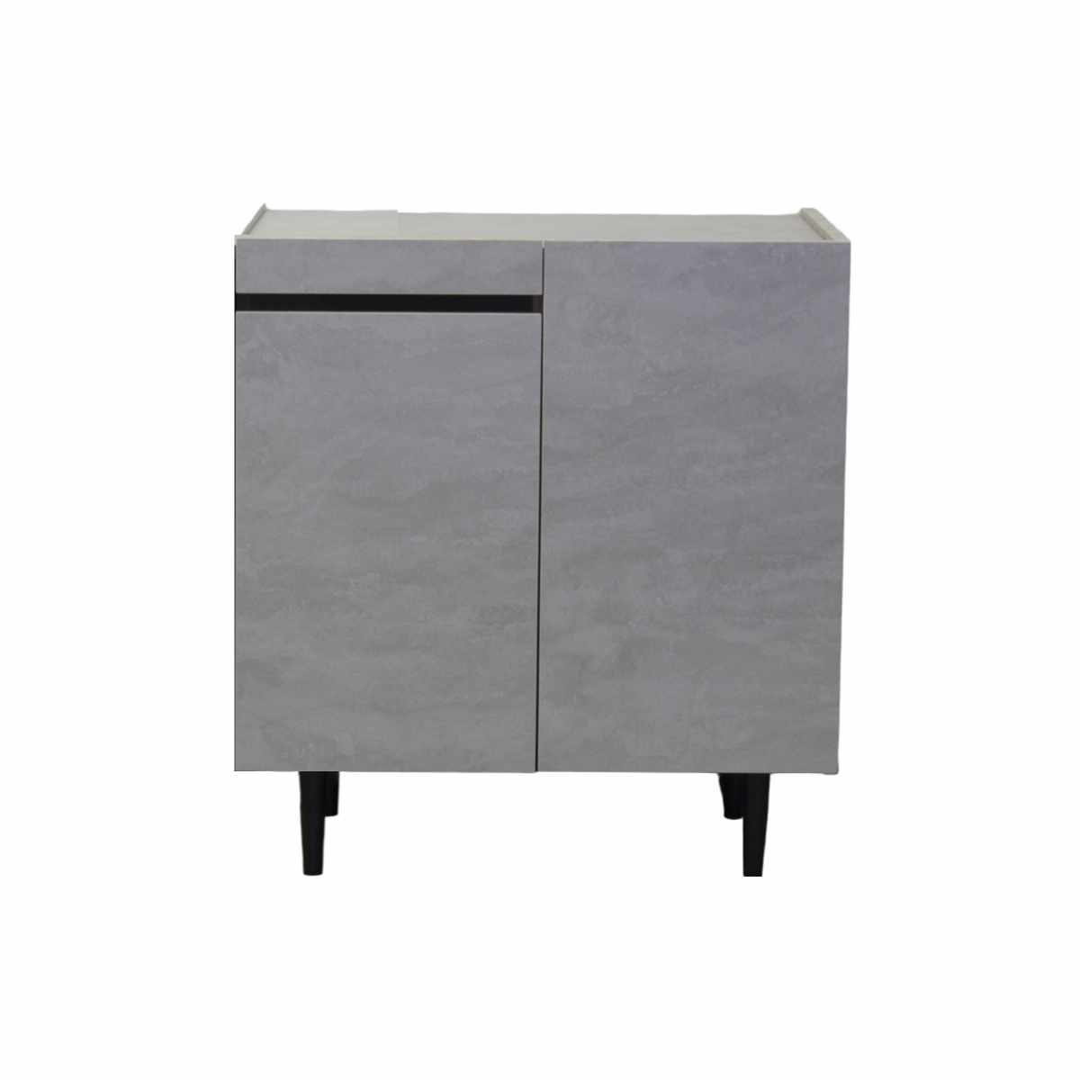 サイドボード 幅80cm オールメラミン 背面化粧 完成品 ( 棚 ラック 引き出し A4対応 収納 可動棚 スライド棚 メラミン リビングボード 省スペース お掃除ロボット対応 ブラック ホワイト 石目調 ) 【ブラック】 ブラック