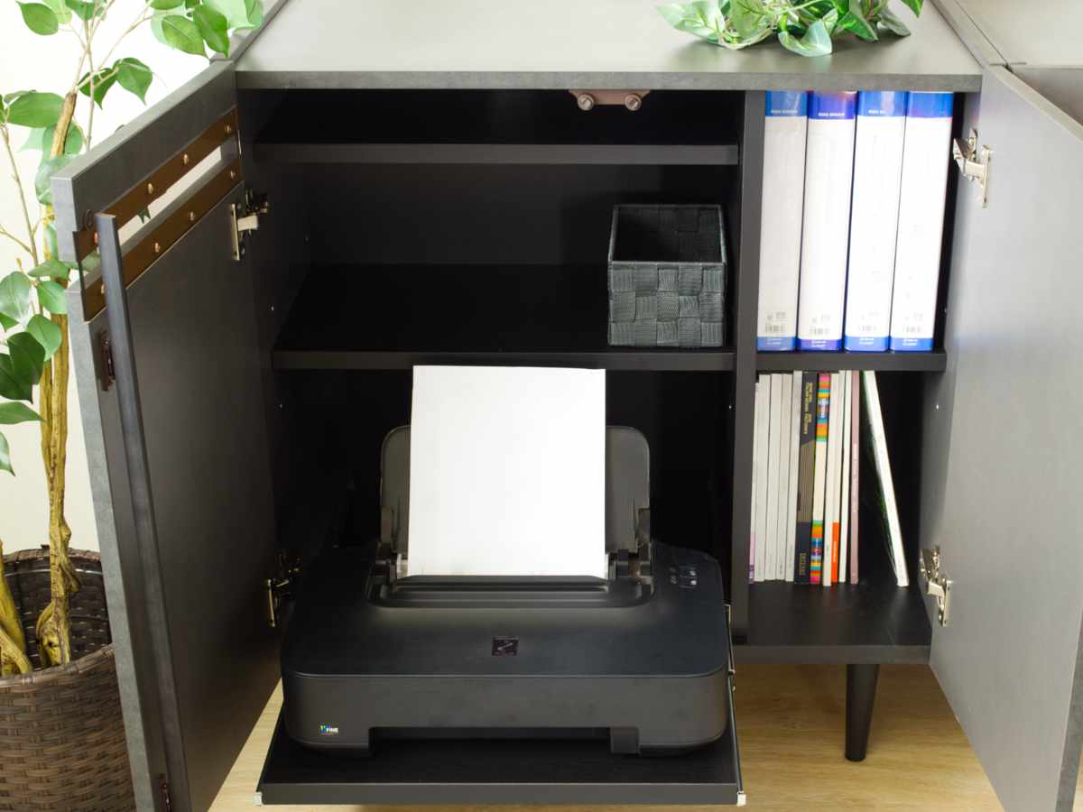 サイドボード 幅80cm オールメラミン 背面化粧 完成品 ( 棚 ラック 引き出し A4対応 収納 可動棚 スライド棚 メラミン リビングボード 省スペース お掃除ロボット対応 ブラック ホワイト 石目調 ) 【ブラック】 ブラック