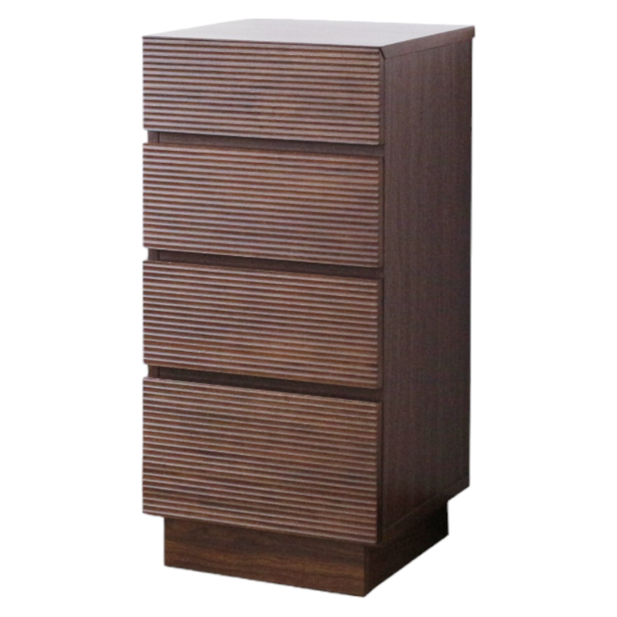 サイドチェスト 幅40cm 背面化粧 天然木 ( チェスト 4段 棚 ラック 引き出し 収納 フロート風 リビングボード フルオープンレール ナチュラル ウォールナット ) 【ナチュラル】 ナチュラル