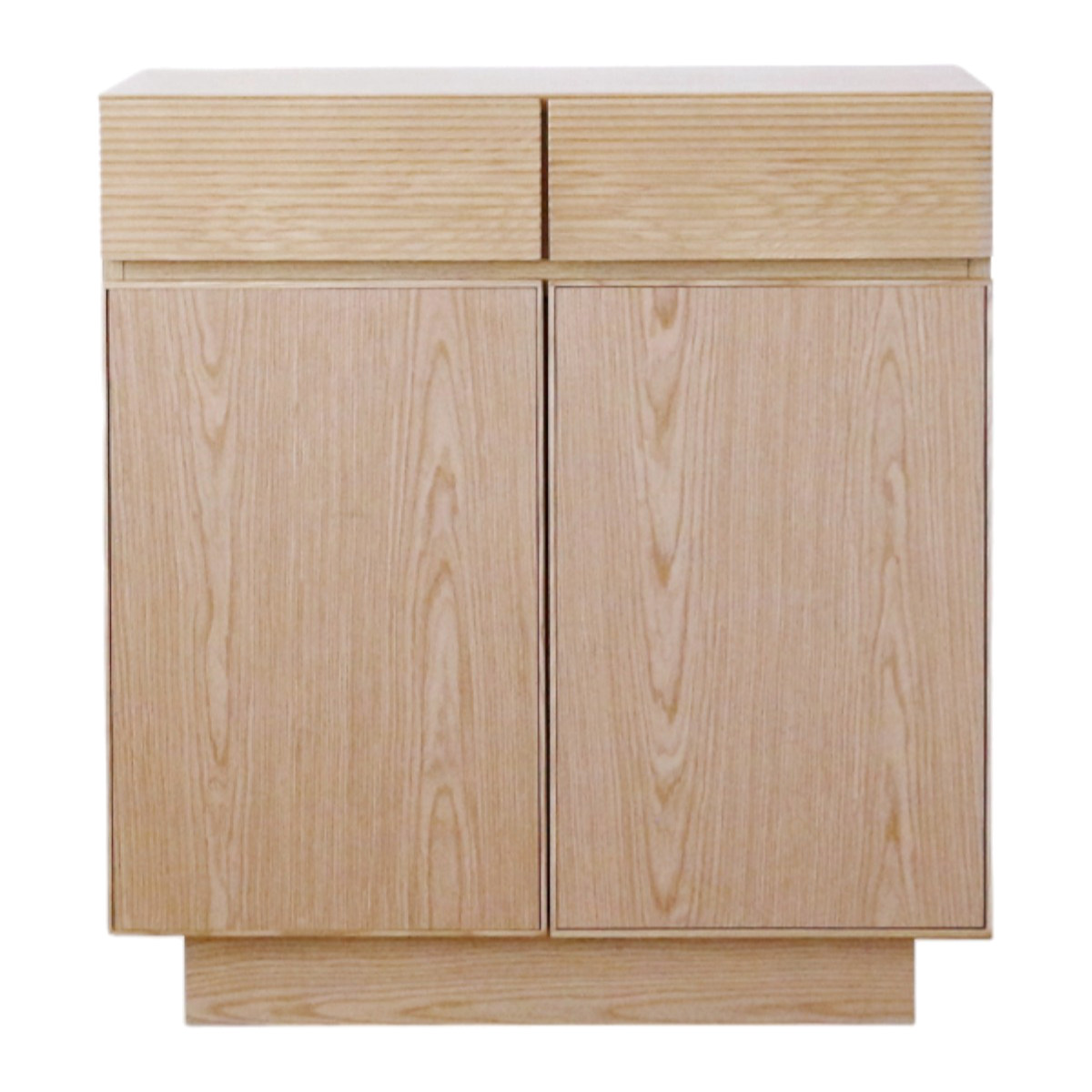 サイドボード 幅80cm 背面化粧 天然木 ( チェスト A4対応 棚 ラック 引き出し 収納 フロート風 リビングボード 可動棚 ナチュラル ウォールナット シンプル ) 【ナチュラル】 ナチュラル