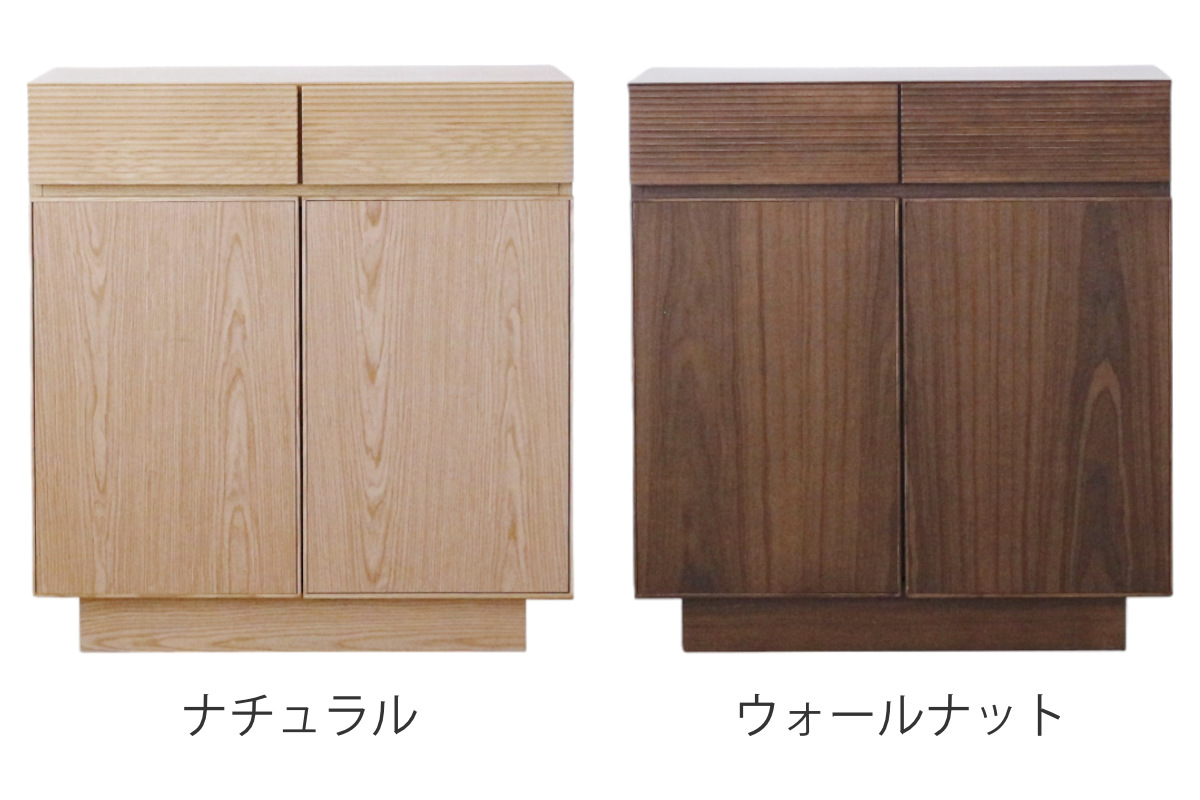 サイドボード 幅80cm 背面化粧 天然木 ( チェスト A4対応 棚 ラック 引き出し 収納 フロート風 リビングボード 可動棚 ナチュラル ウォールナット シンプル ) 【ナチュラル】 ナチュラル