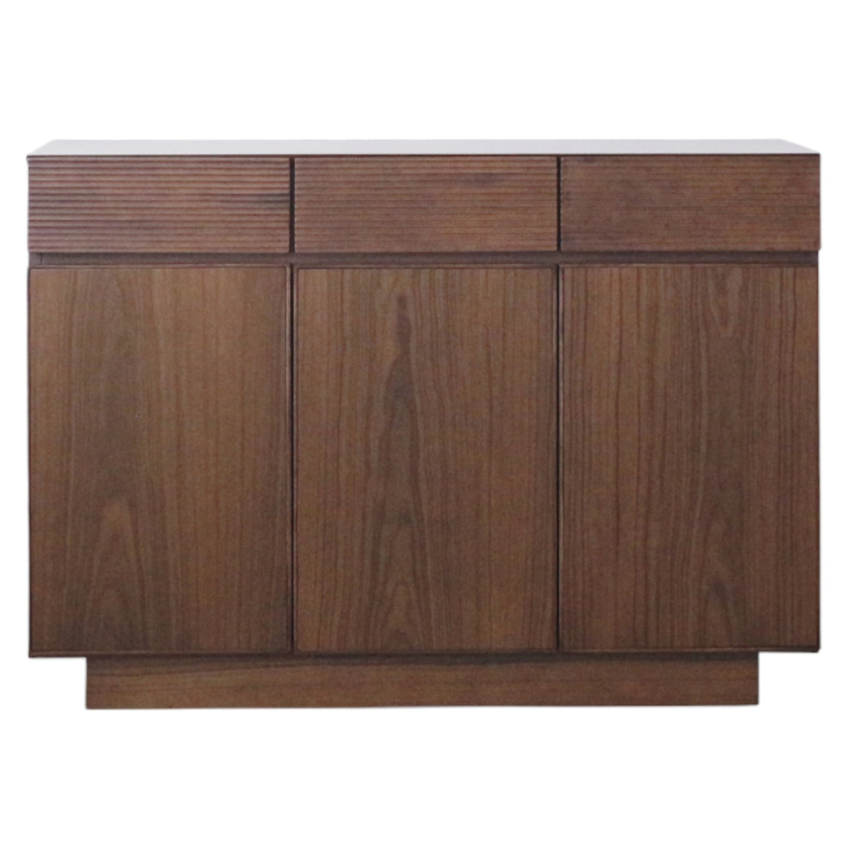 サイドボード 幅120cm 背面化粧 天然木 ( チェスト A4対応 棚 ラック 引き出し 収納 フロート風 リビングボード 可動棚 ナチュラル ウォールナット シンプル ) 【ウォールナット】 ウォールナット