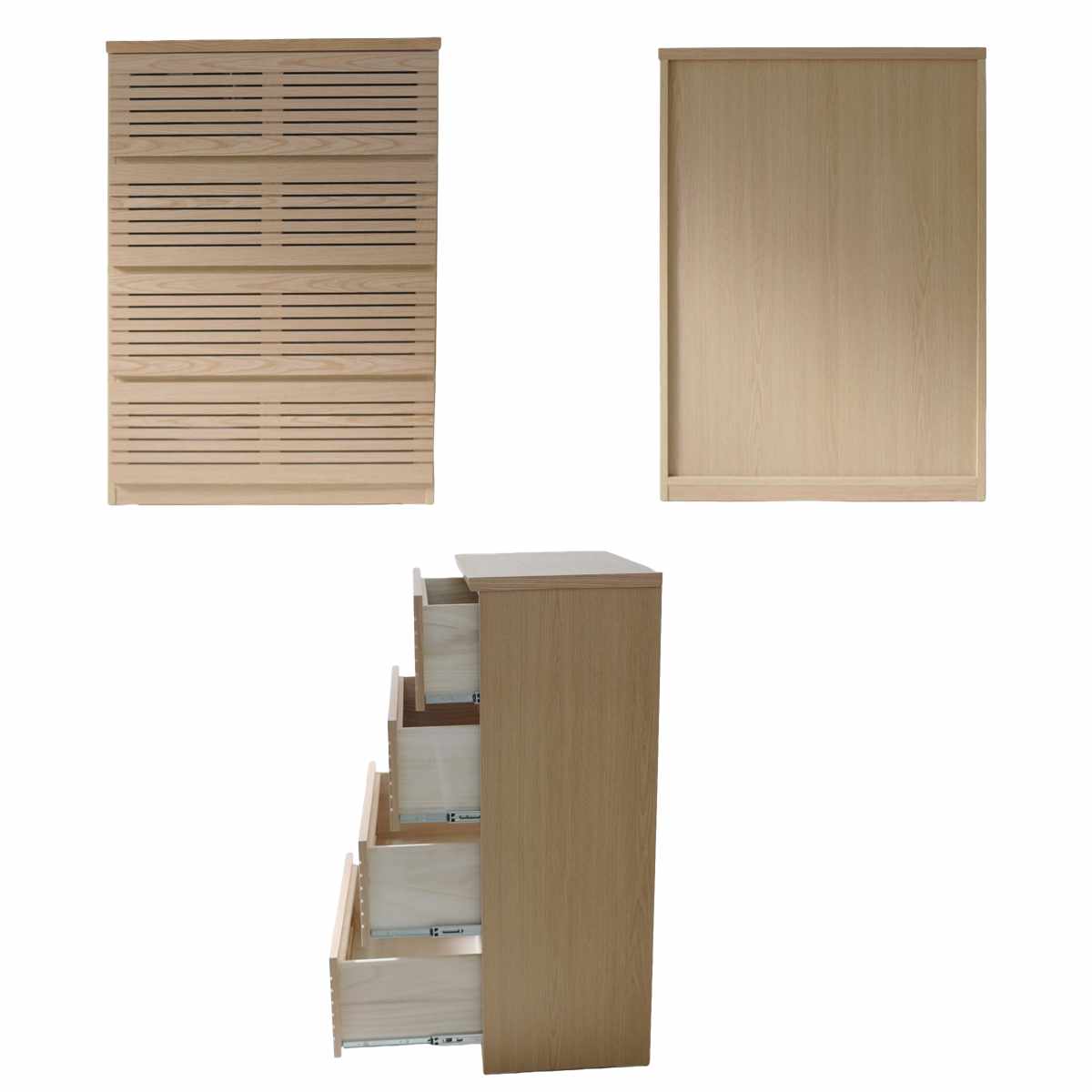 ハイチェスト 幅80cm 4段 フルオープン 天然木 完成品 ( チェスト ハイタイプ 衣類収納 棚 ラック フルスライドレール 木製 リビングボード 4杯 ナチュラル ウォールナット 背面化粧 桐 収納 ) 【ウォールナット】 ウォールナット