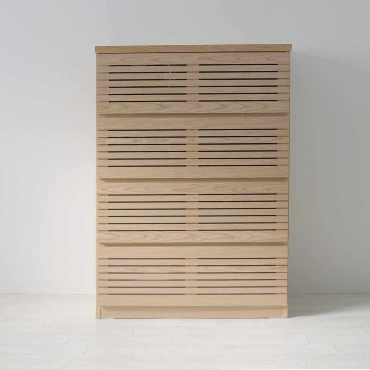 ハイチェスト 幅80cm 4段 フルオープン 天然木 完成品 ( チェスト ハイタイプ 衣類収納 棚 ラック フルスライドレール 木製 リビングボード 4杯 ナチュラル ウォールナット 背面化粧 桐 収納 ) 【ウォールナット】 ウォールナット