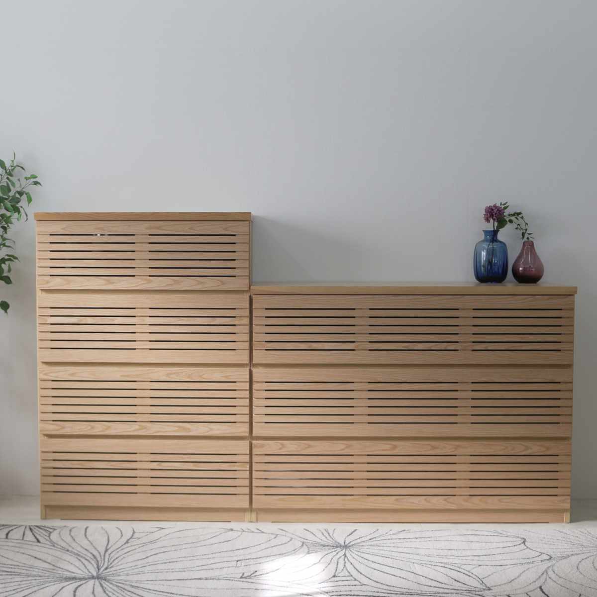 ハイチェスト 幅80cm 4段 フルオープン 天然木 完成品 ( チェスト ハイタイプ 衣類収納 棚 ラック フルスライドレール 木製 リビングボード 4杯 ナチュラル ウォールナット 背面化粧 桐 収納 ) 【ウォールナット】 ウォールナット