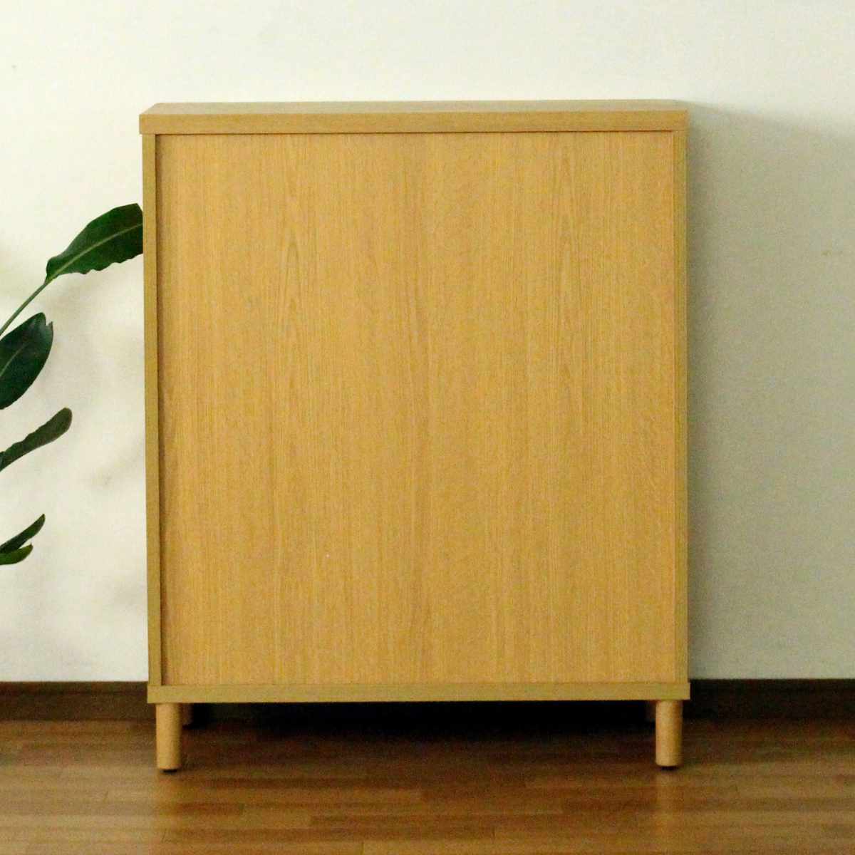 シューズキャビネット ロータイプ 幅80cm 約15足収納 天然木 完成品 ( 靴箱 シューズボックス コンパクト 下駄箱 玄関収納 ルーバー扉 玄関 靴 収納 通気性 シューズ ラック 木目調 おしゃれ 一人暮らし シューズクローク 木製 ) 【ナチュラル】 ナチュラル