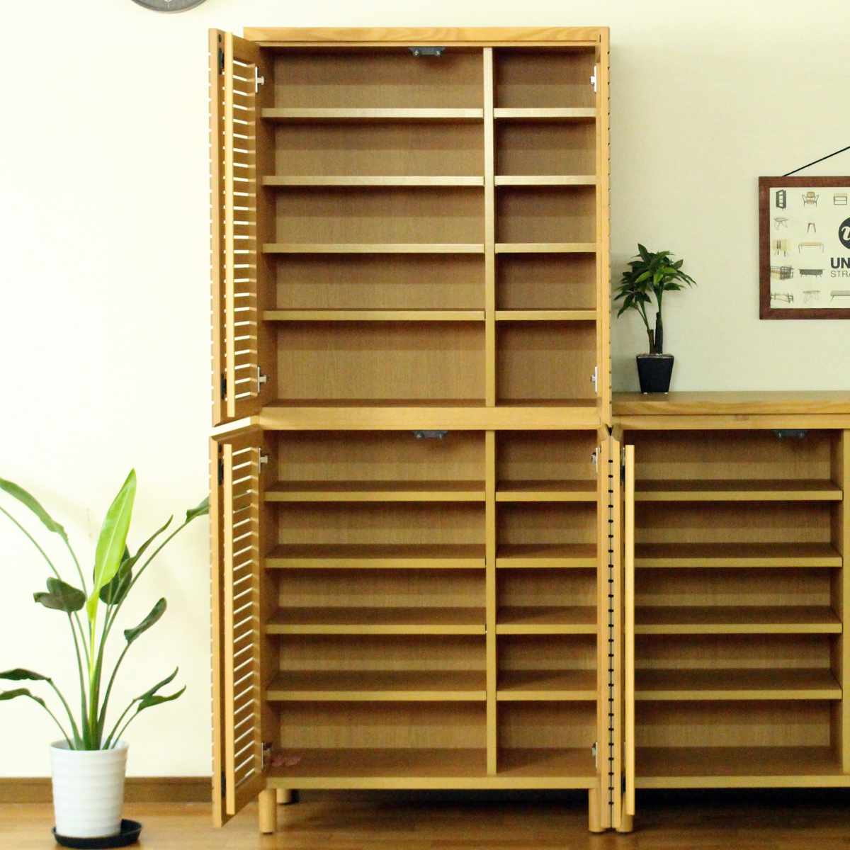 キャビネット　収納家具　シューズボックス　格子　天然木 71E+ZkwhgfL._UF350,350_QL50_.jpg