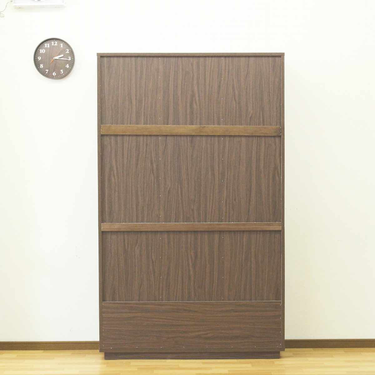 スリムキャビネット 幅120cm 背面化粧 天然木 ( キャビネット 奥行スリム リビング収納 棚 ラック 可動棚 木製 リビングボード 食器棚 ナチュラル ウォールナット A4対応 ) 【ウォールナット】 ウォールナット