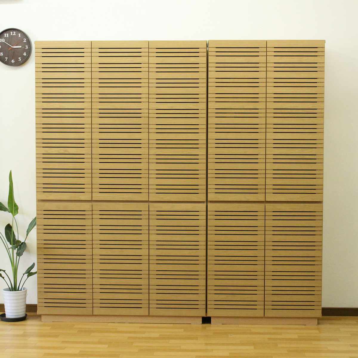 スリムキャビネット 幅120cm 背面化粧 天然木 ( キャビネット 奥行スリム リビング収納 棚 ラック 可動棚 木製 リビングボード 食器棚 ナチュラル ウォールナット A4対応 ) 【ウォールナット】 ウォールナット