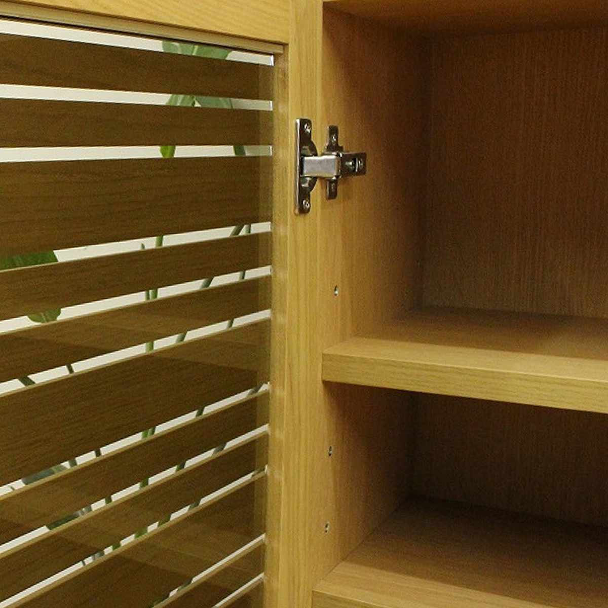 スリムキャビネット 幅120cm 背面化粧 天然木 ( キャビネット 奥行スリム リビング収納 棚 ラック 可動棚 木製 リビングボード 食器棚 ナチュラル ウォールナット A4対応 ) 【ウォールナット】 ウォールナット